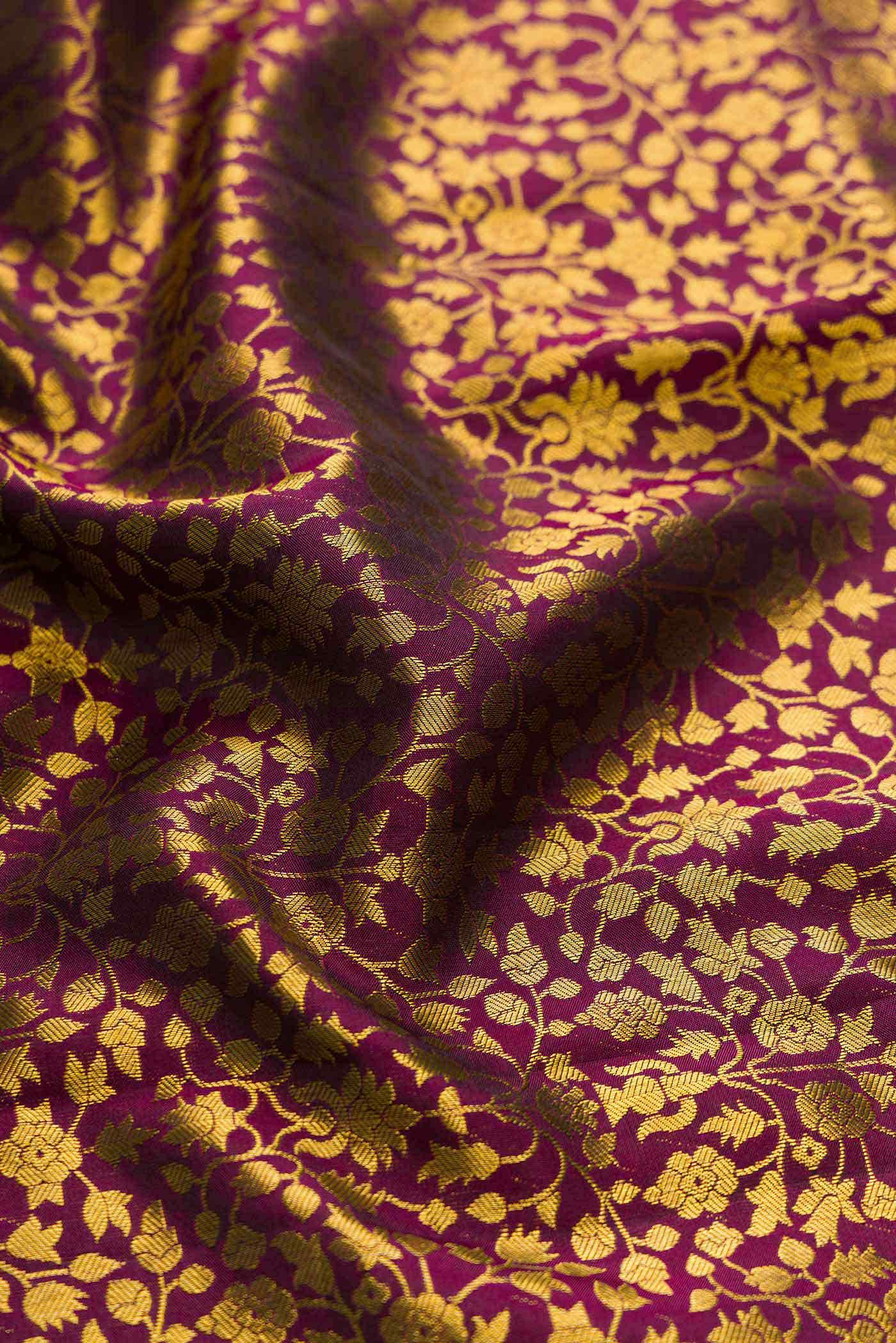 Magenta Dual Tone Kanchipuram Silk Saree - Image 3