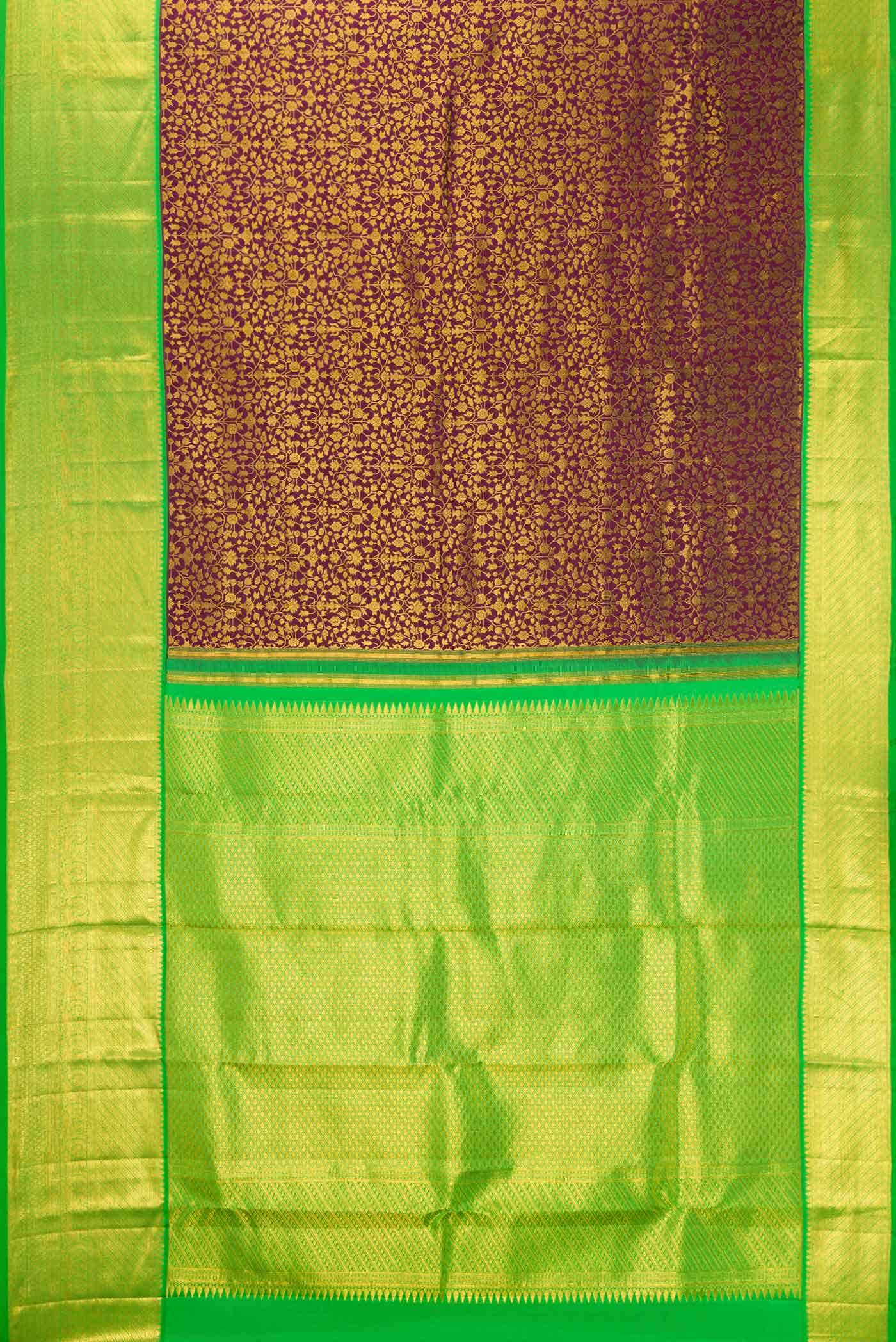 Magenta Dual Tone Kanchipuram Silk Saree - Image 4