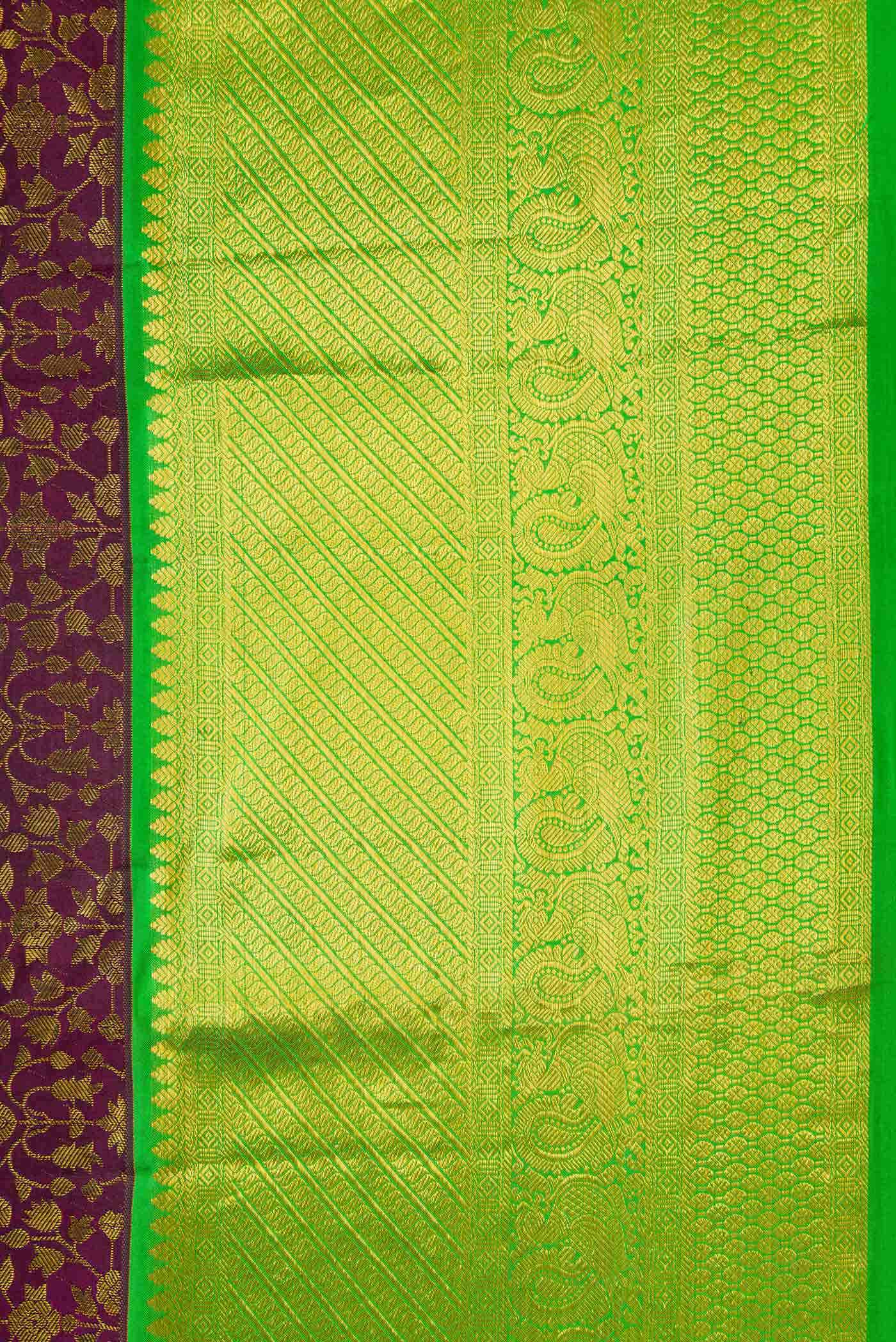 Magenta Dual Tone Kanchipuram Silk Saree - Image 5