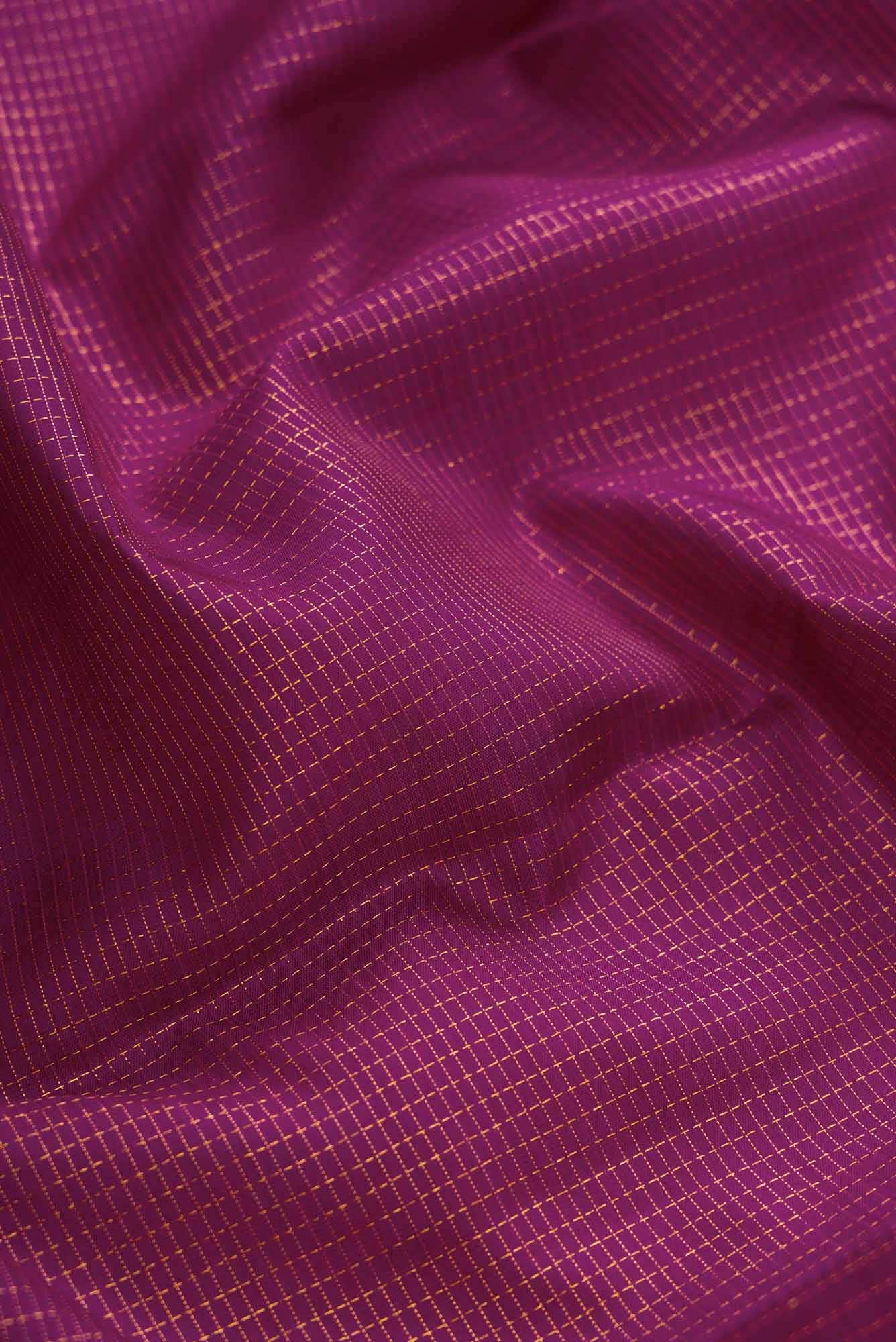 Magenta Dual Tone Kanjivaram Silk Saree - Image 3
