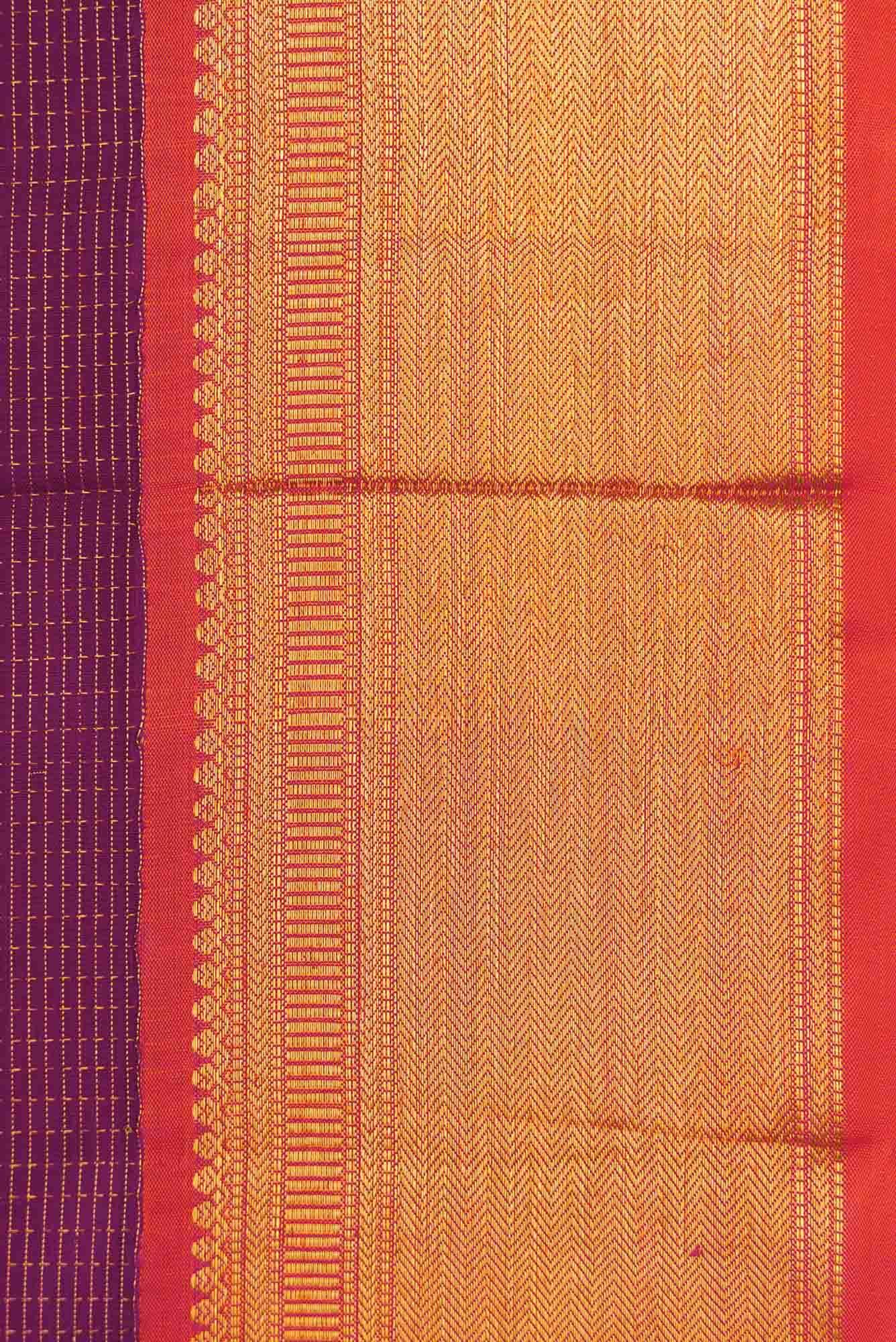 Magenta Dual Tone Kanjivaram Silk Saree - Image 5