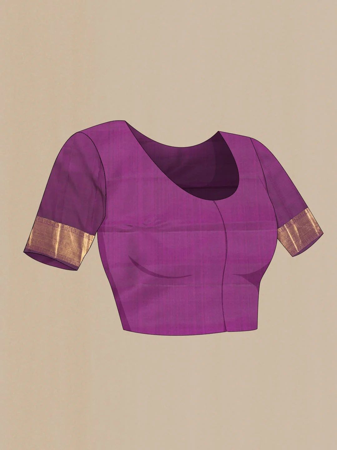 Pure Silk Pure Zari Purple Dual Tone Kanjivaram Saree - Image 7