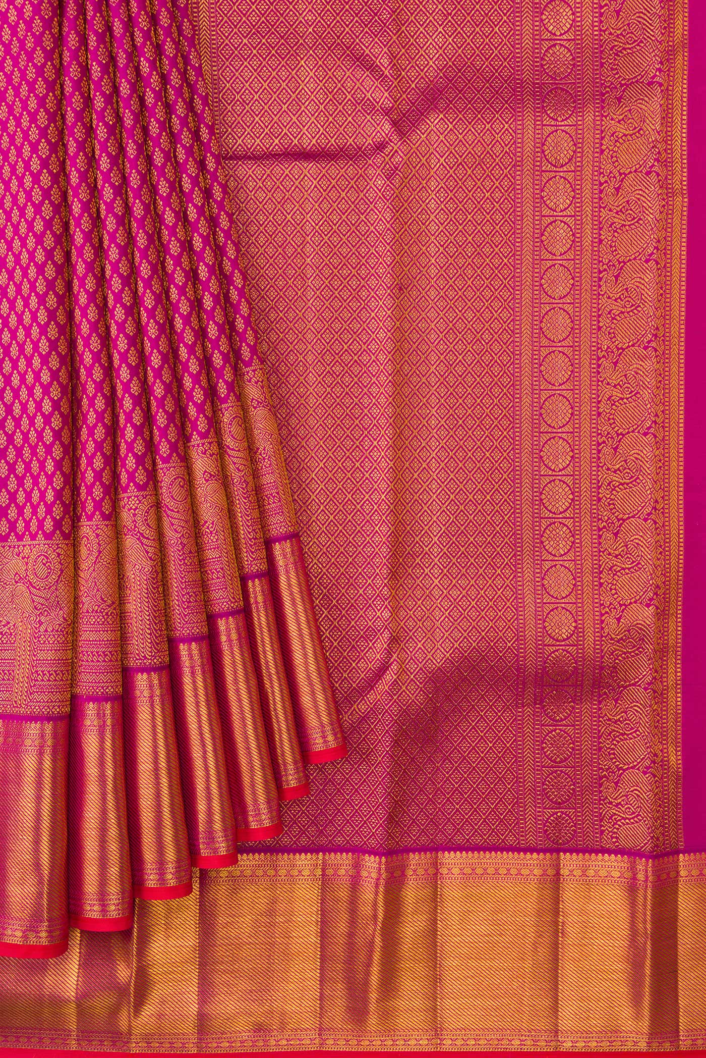 Magenta Kanjivaram Silk Saree - Image 4