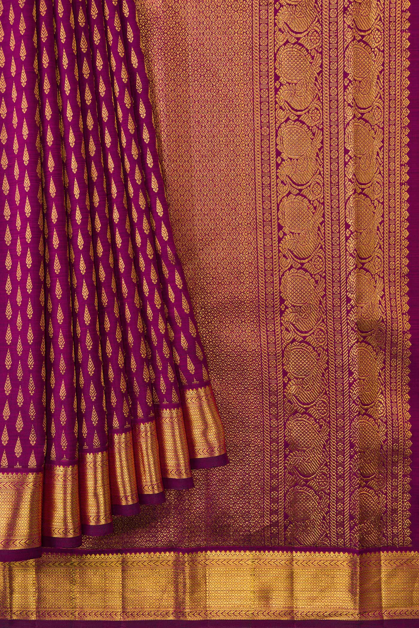 Purple Kanjivaram Silk Saree - Image 4