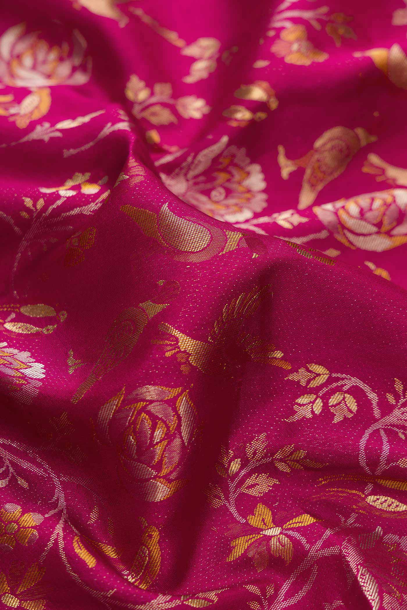 Magenta Kanjivaram Silk Saree - Image 2