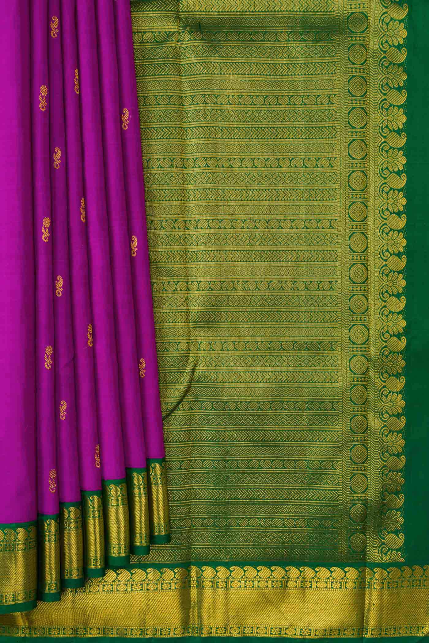 Purple Kanjivaram Silk Saree - Image 4