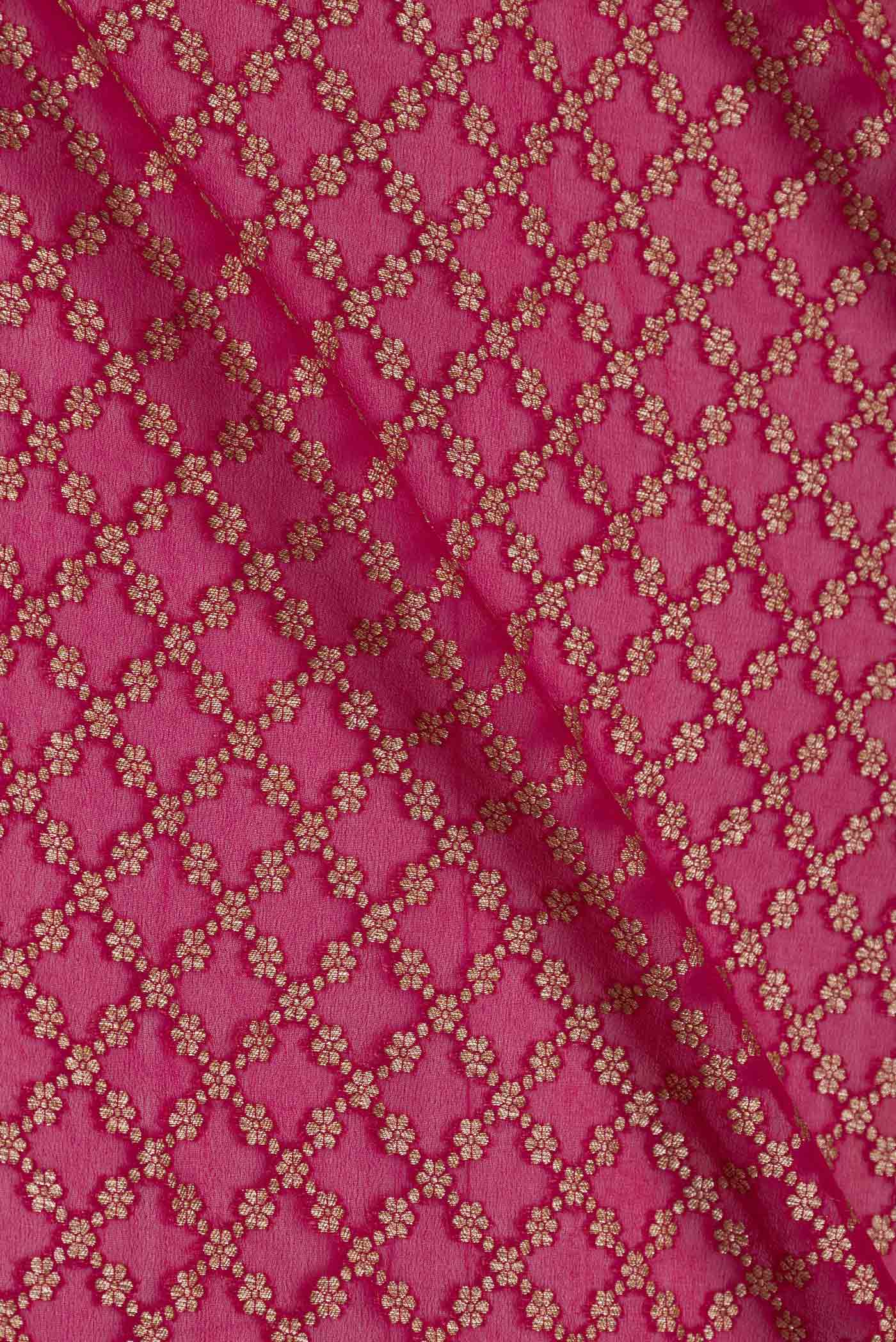 Magenta Banarasi Georgette Saree - Image 2