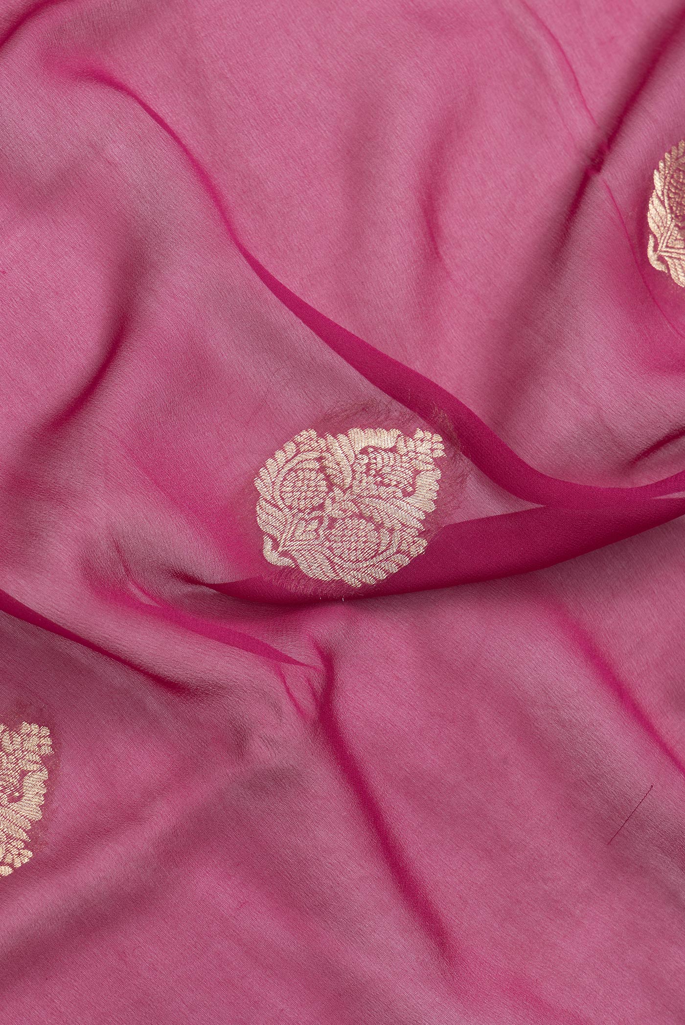 Magenta Mysore Georgette Saree - Image 2