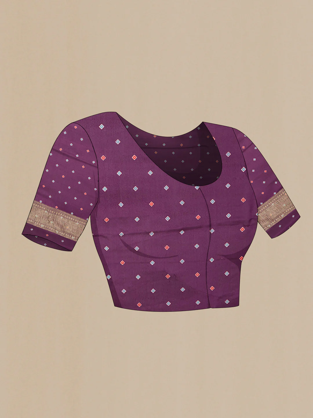 Purple Mysore Crepe Saree - Image 5