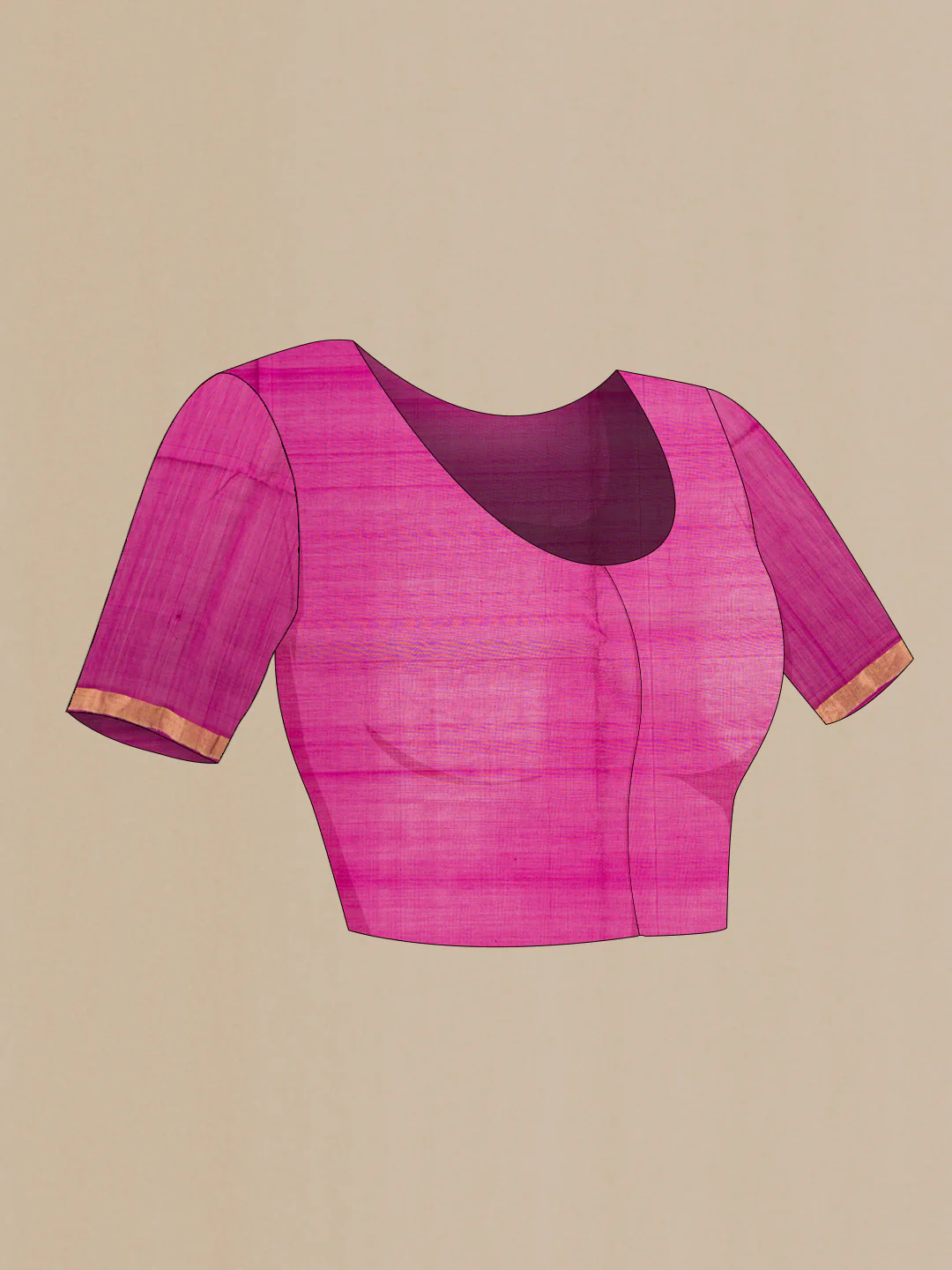 Magenta Dual Tone Silk Cotton Saree - Image 4