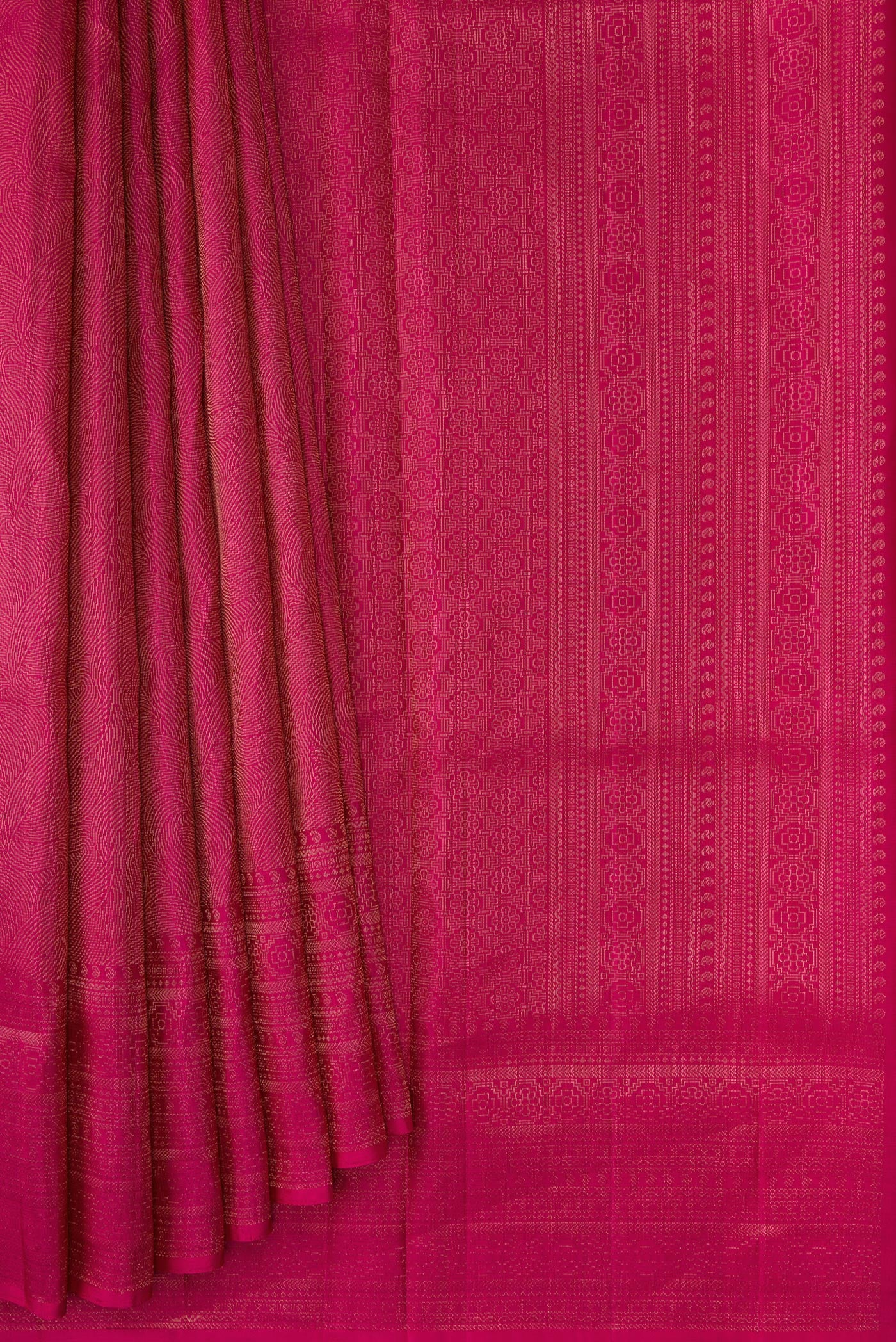 Dark Pink Soft Silk Saree - Image 4