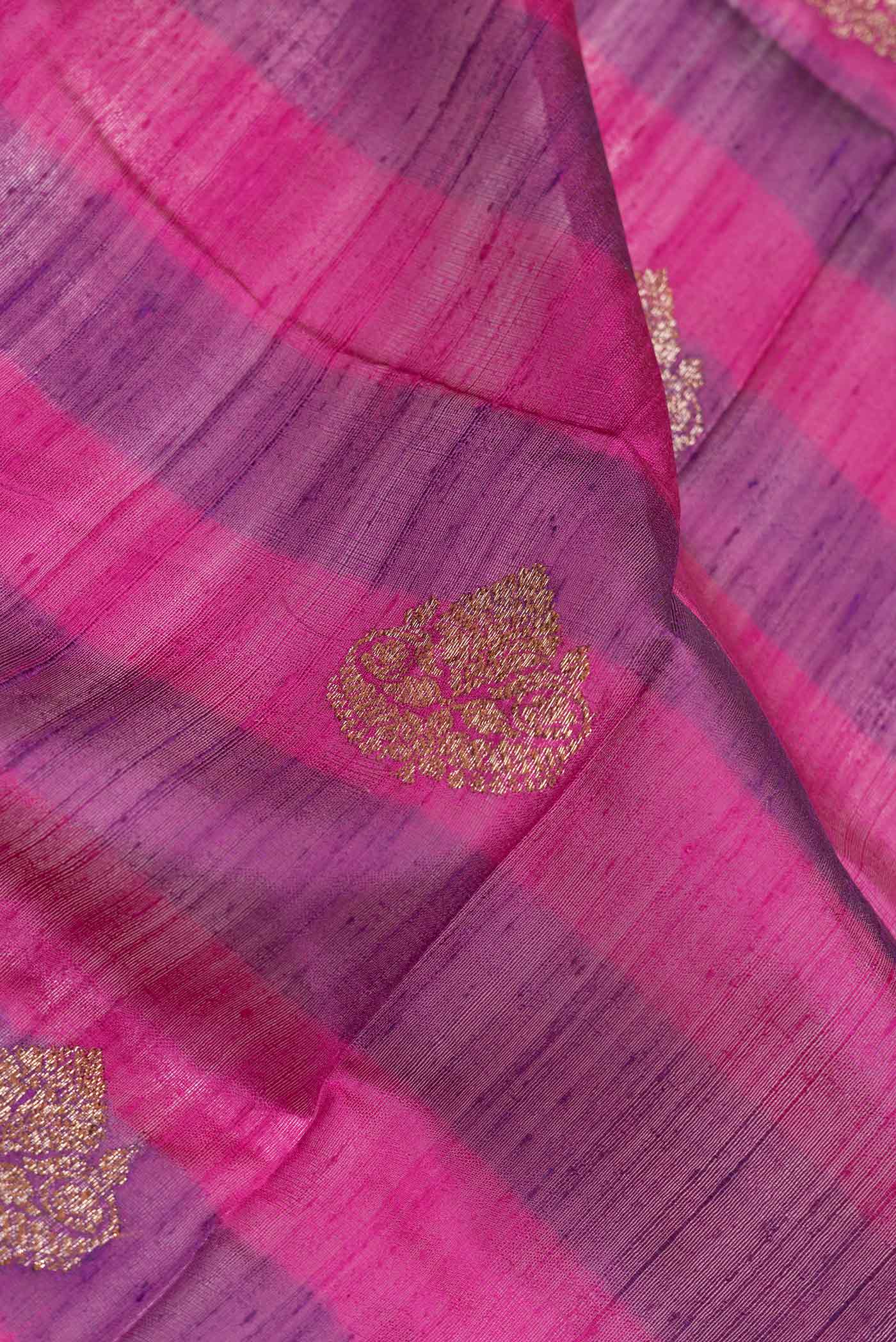 Multi Color Banarasi Tussar Silk Saree - Image 2