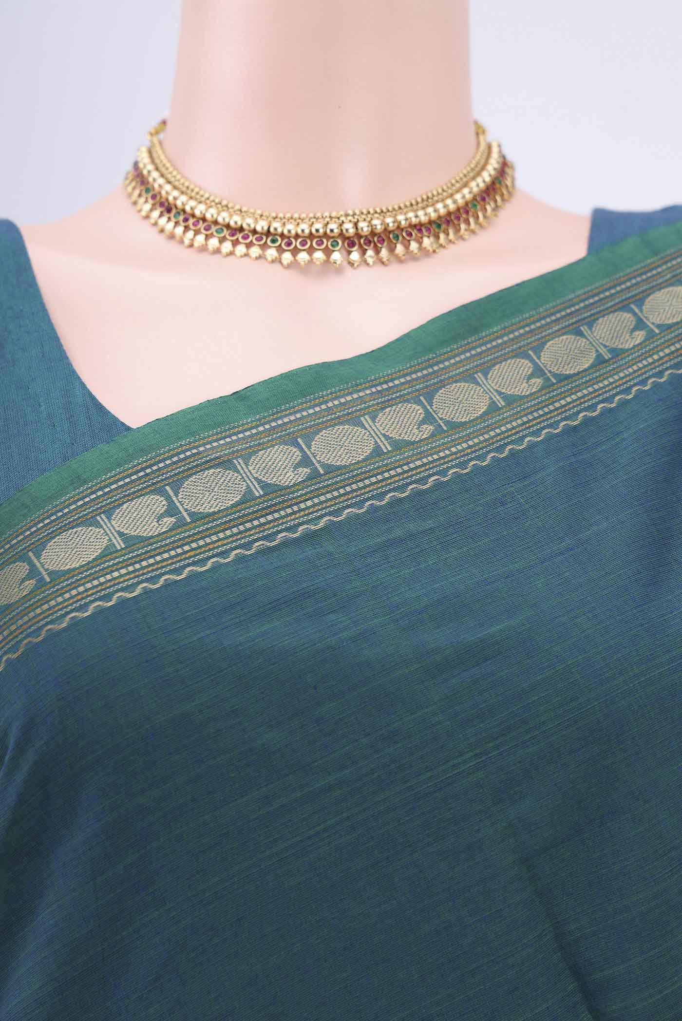 Violet Kanchi Cotton Saree - Image 2