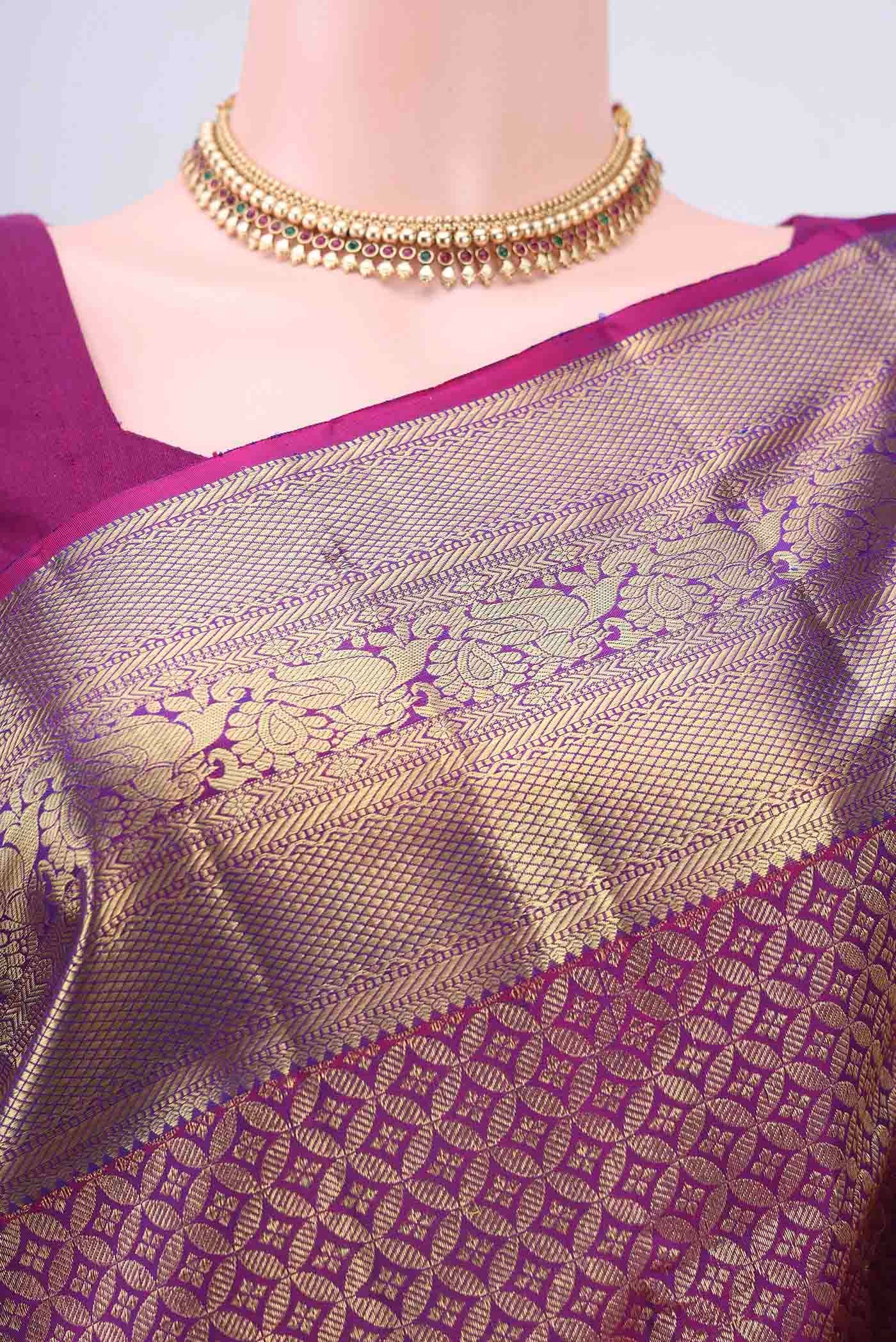 Purple Kanjivaram Saree - Image 2