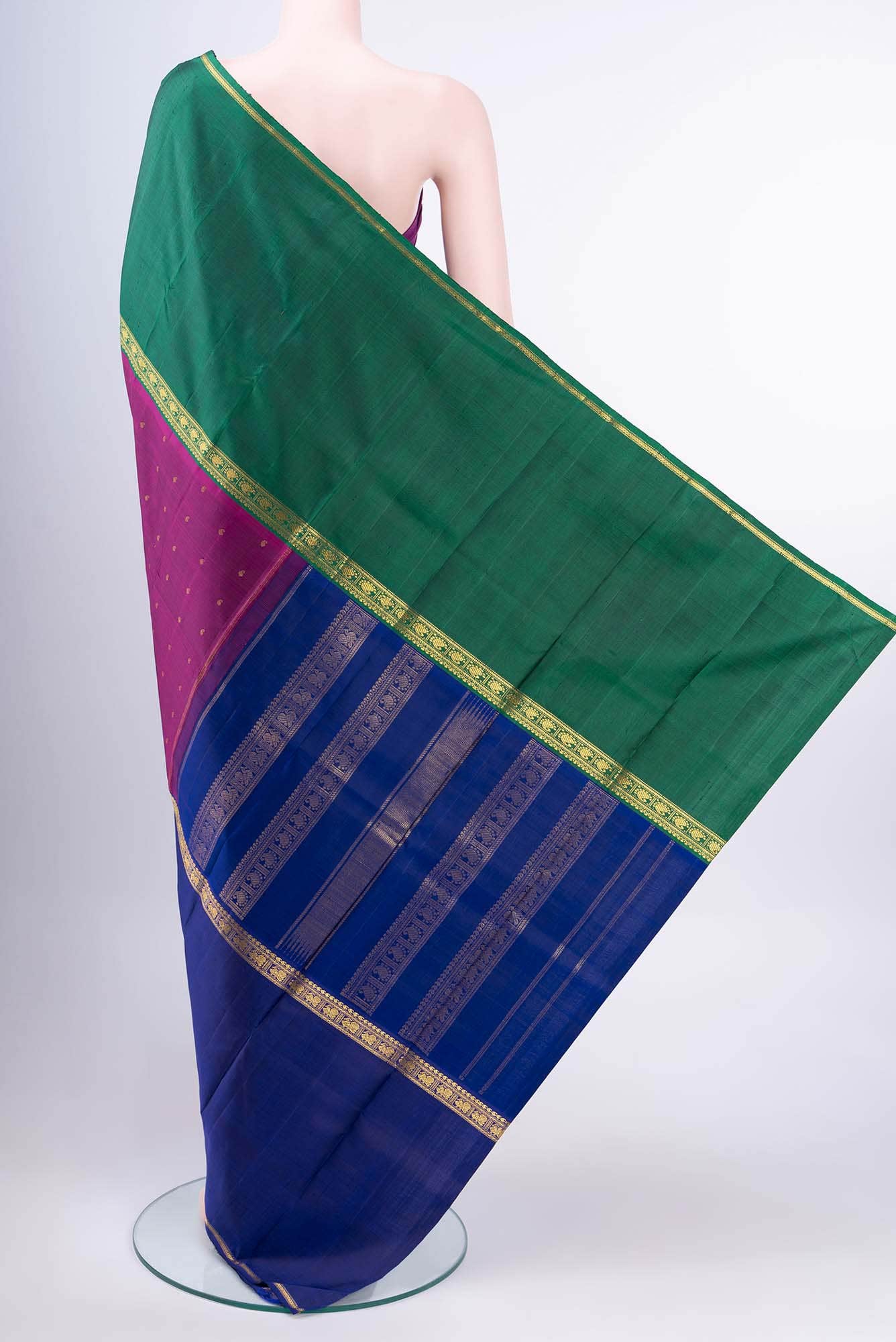 Magenta Kanchipuram Saree - Image 4