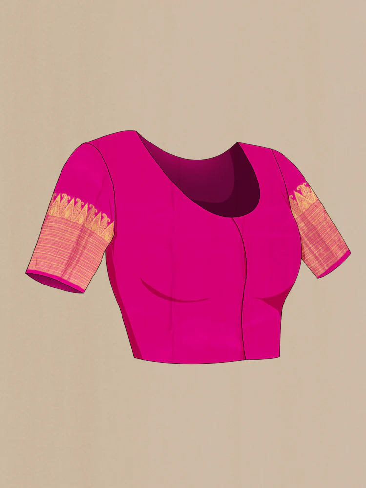 Rani Pink Kanchipuram Silk Saree - Image 4