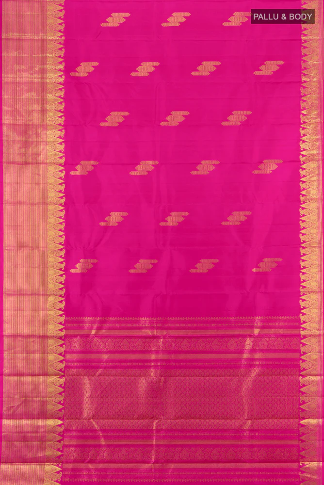 Rani Pink Kanchipuram Silk Saree - Image 5