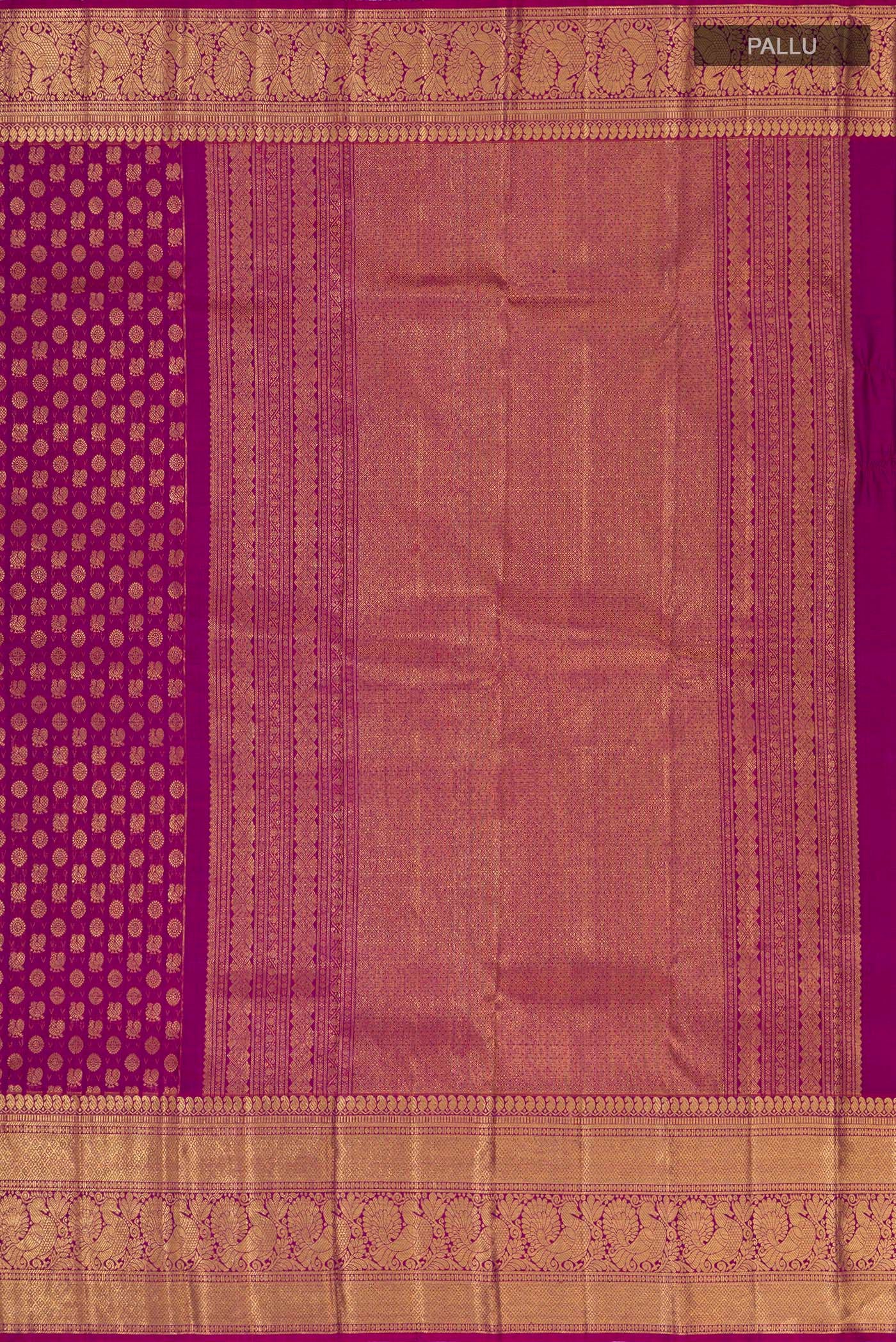 Magenta Kanchipuram Silk Saree - Image 6
