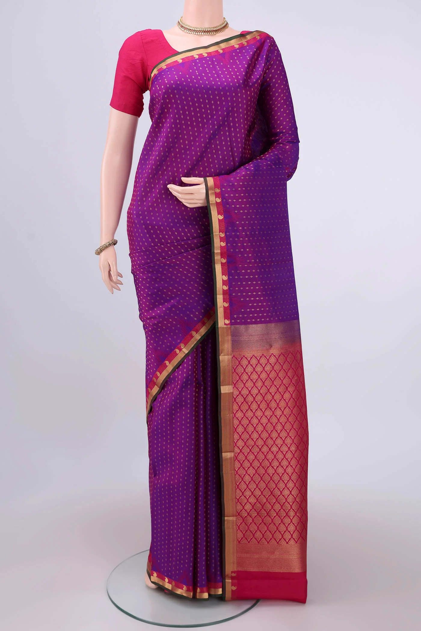 Purple Kanchipuram Silk Saree