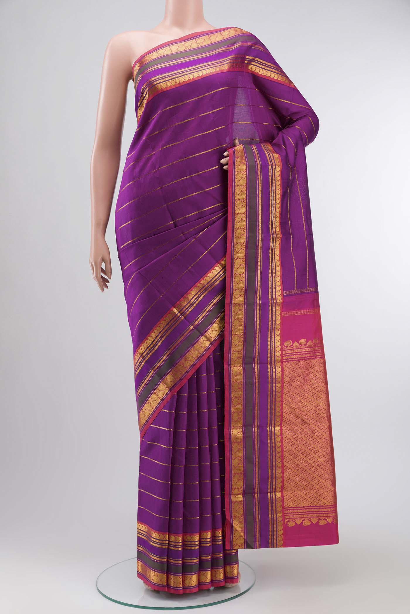 Purple Kanchipuram Silk Saree