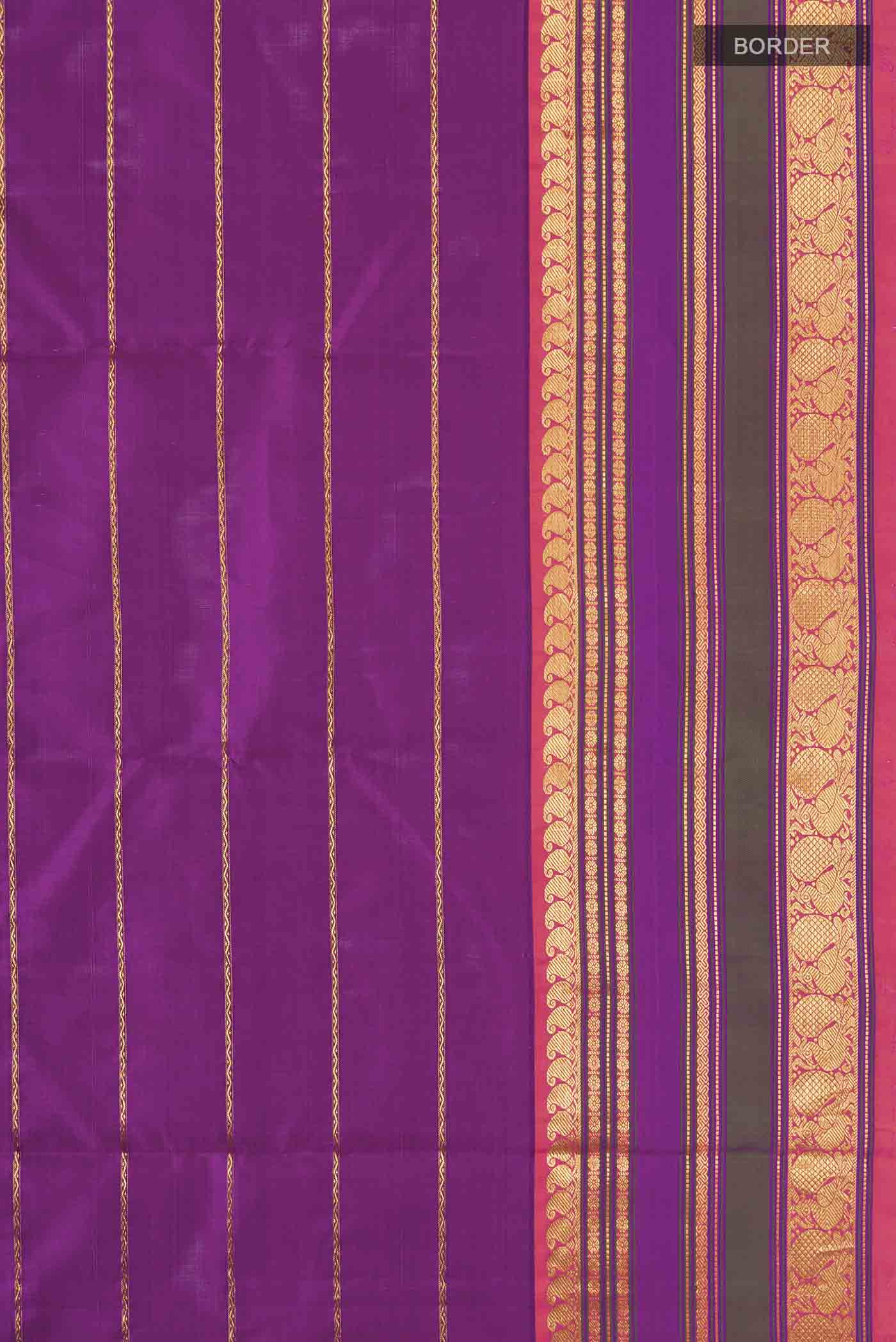 Purple Kanchipuram Silk Saree - Image 3