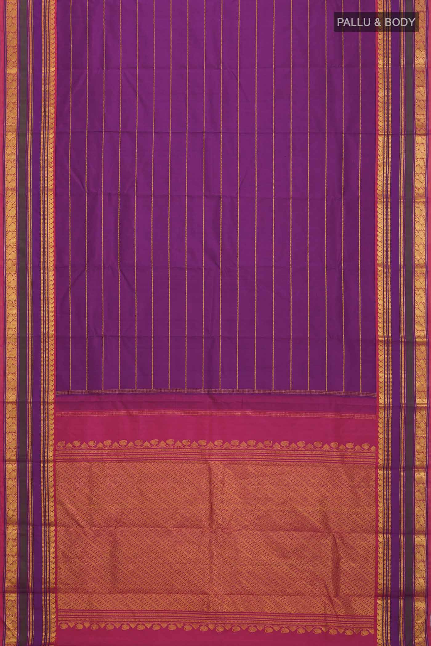 Purple Kanchipuram Silk Saree - Image 6
