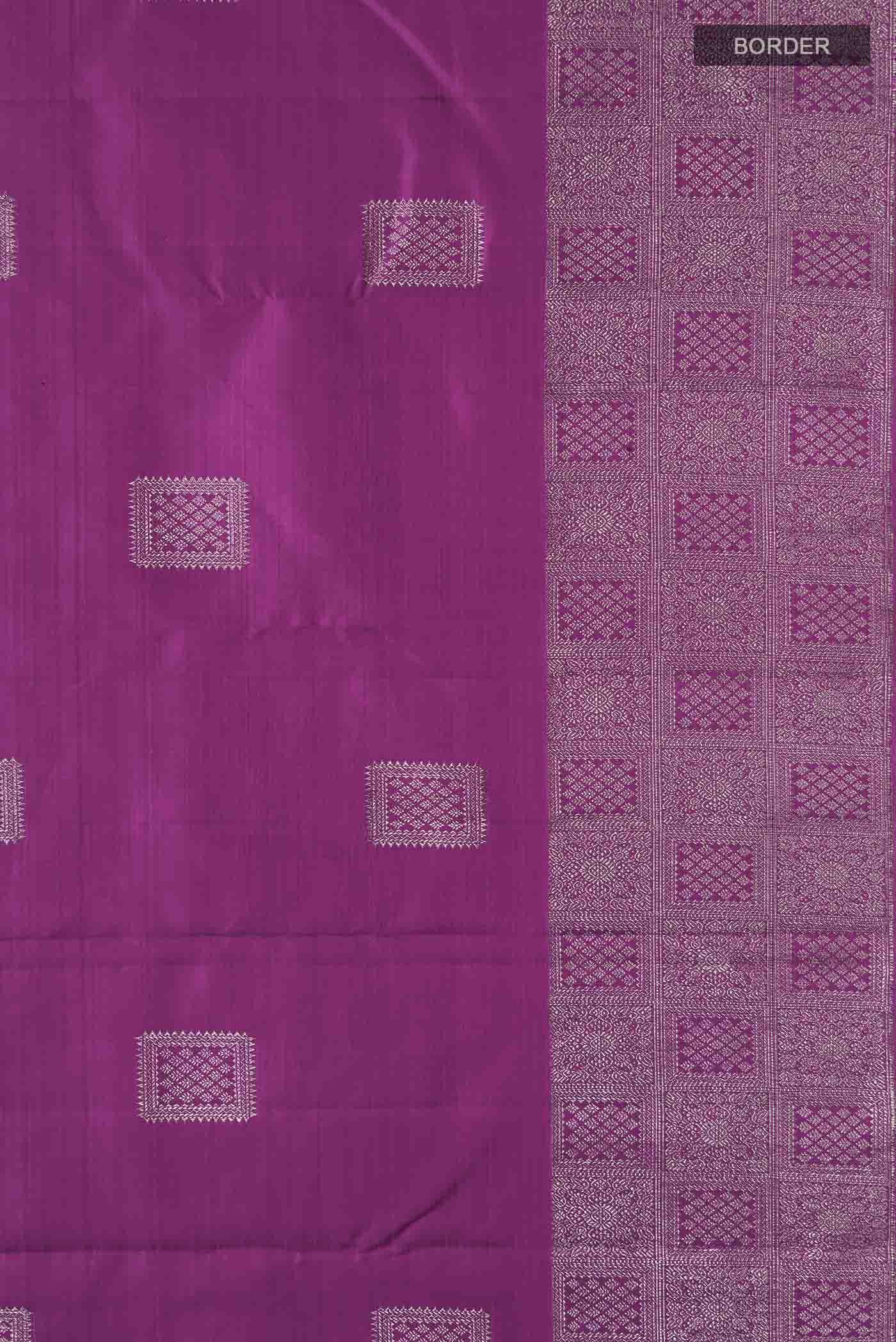 Magenta Kanjivaram Silk Saree - Image 3