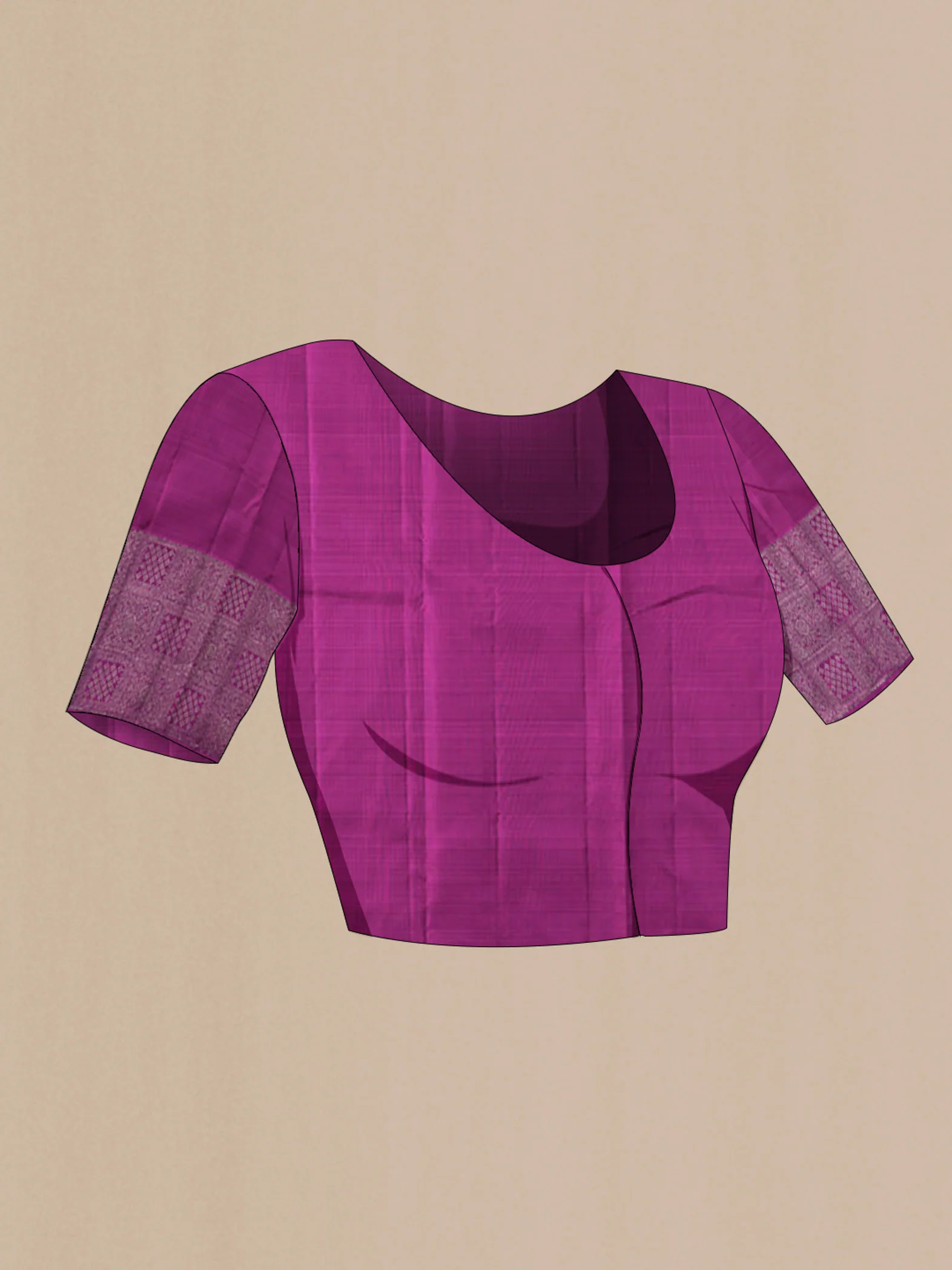 Magenta Kanjivaram Silk Saree - Image 5