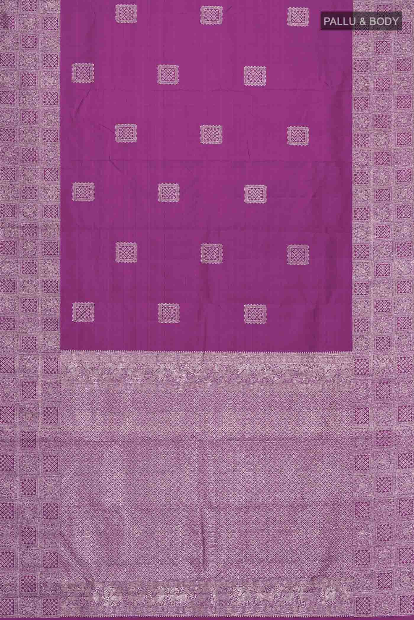 Magenta Kanjivaram Silk Saree - Image 6