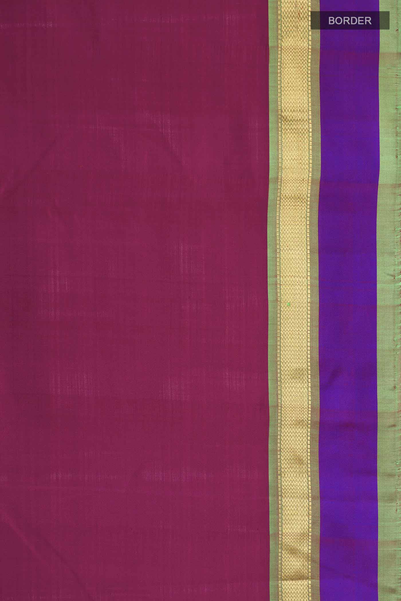 Magenta Kanjivaram Silk Saree - Image 3