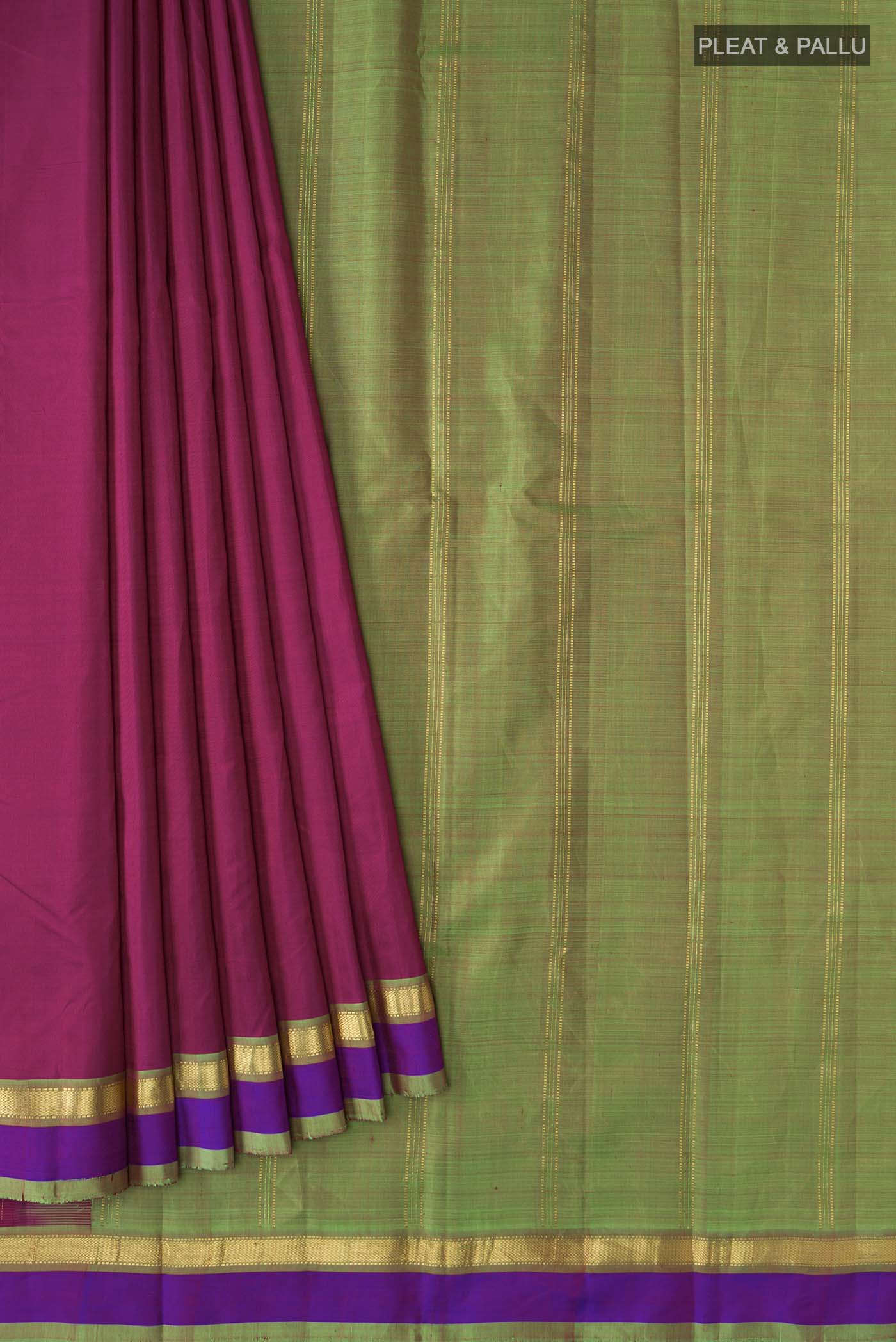 Magenta Kanjivaram Silk Saree - Image 4