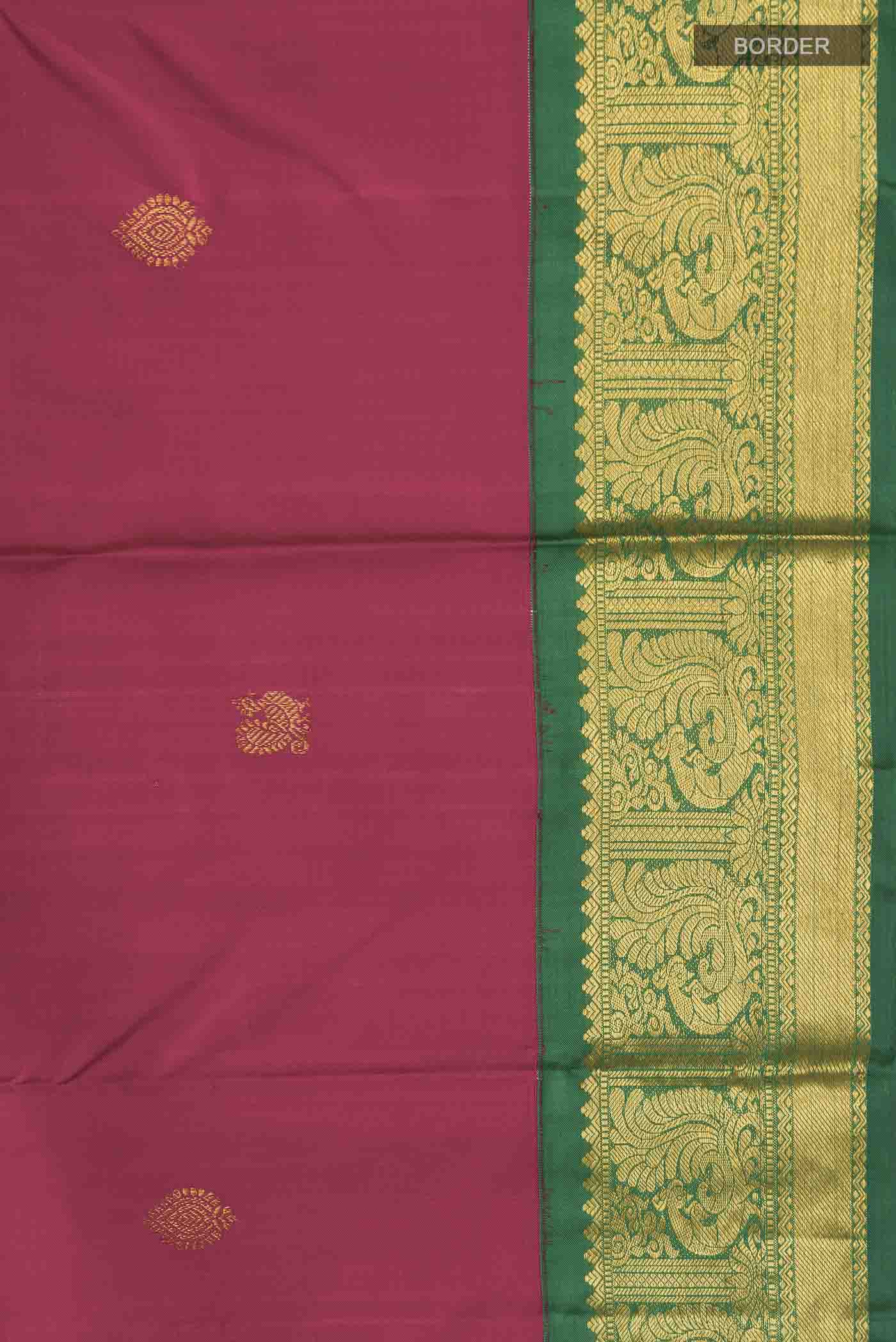 Magenta Kanjivaram Silk Saree - Image 3