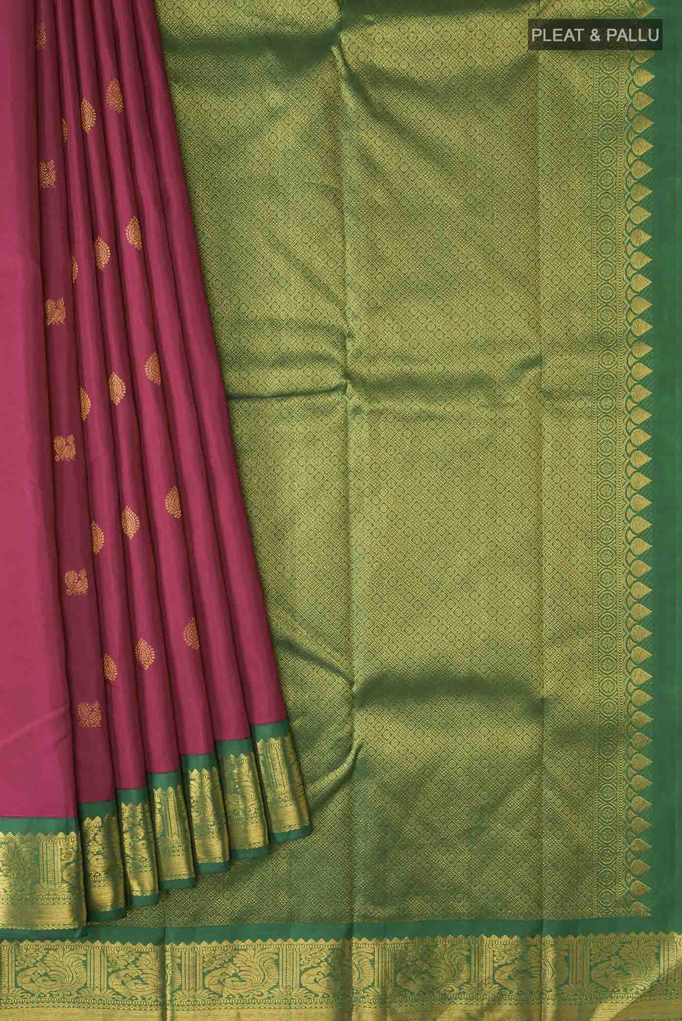 Magenta Kanjivaram Silk Saree - Image 4