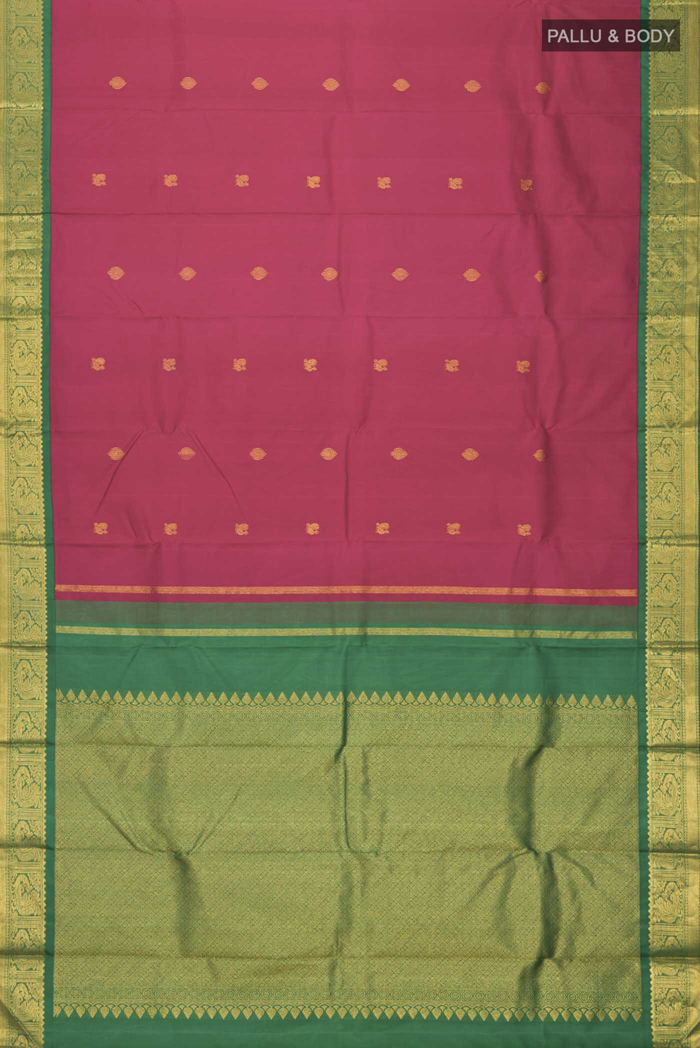 Magenta Kanjivaram Silk Saree - Image 6