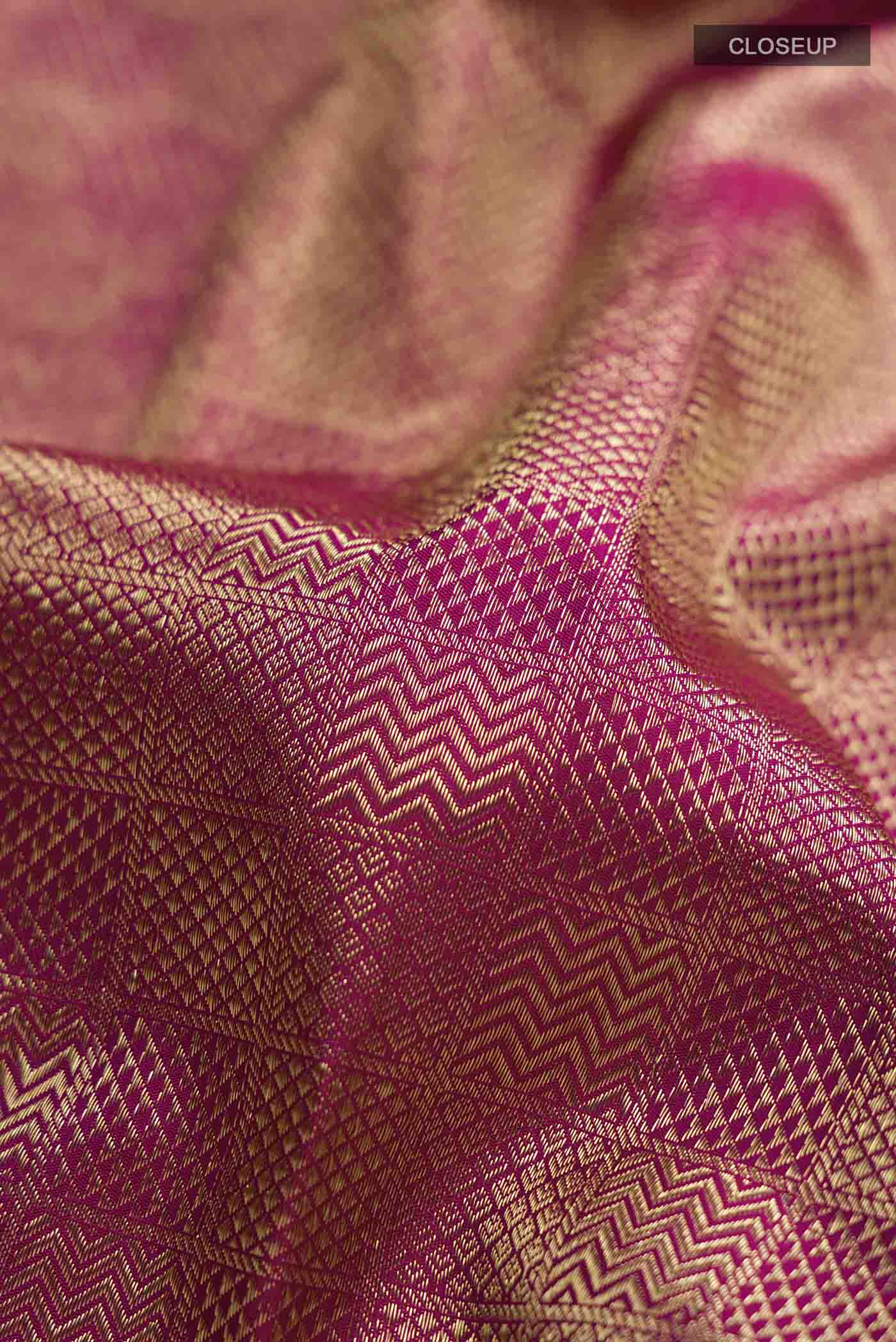 Magenta Kanchipuram Silk Saree - Image 2