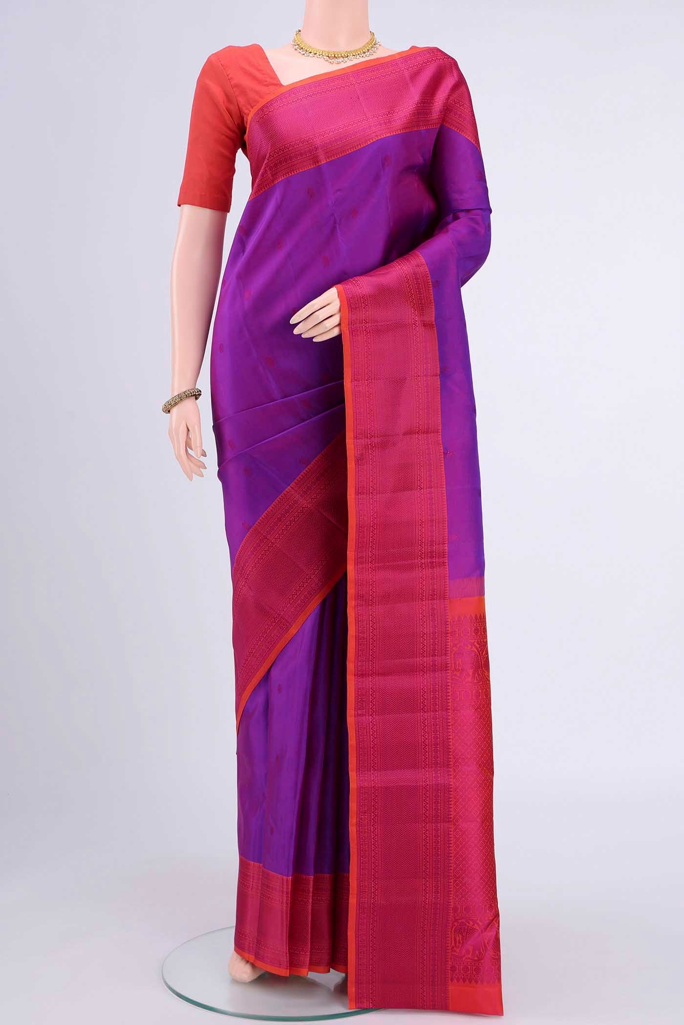 Magenta Kanchipuram Silk Saree