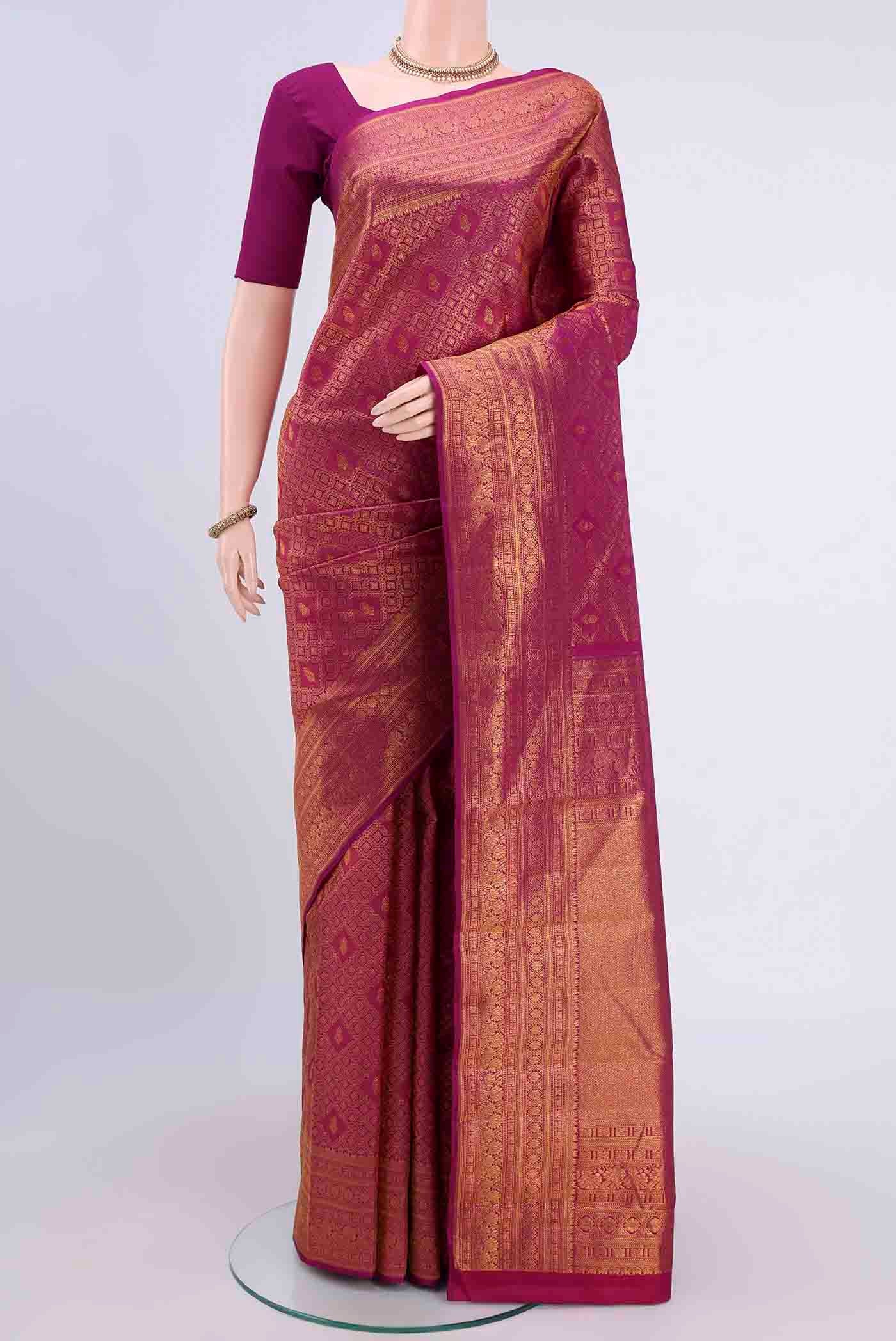 Magenta Kanchipuram Silk Saree