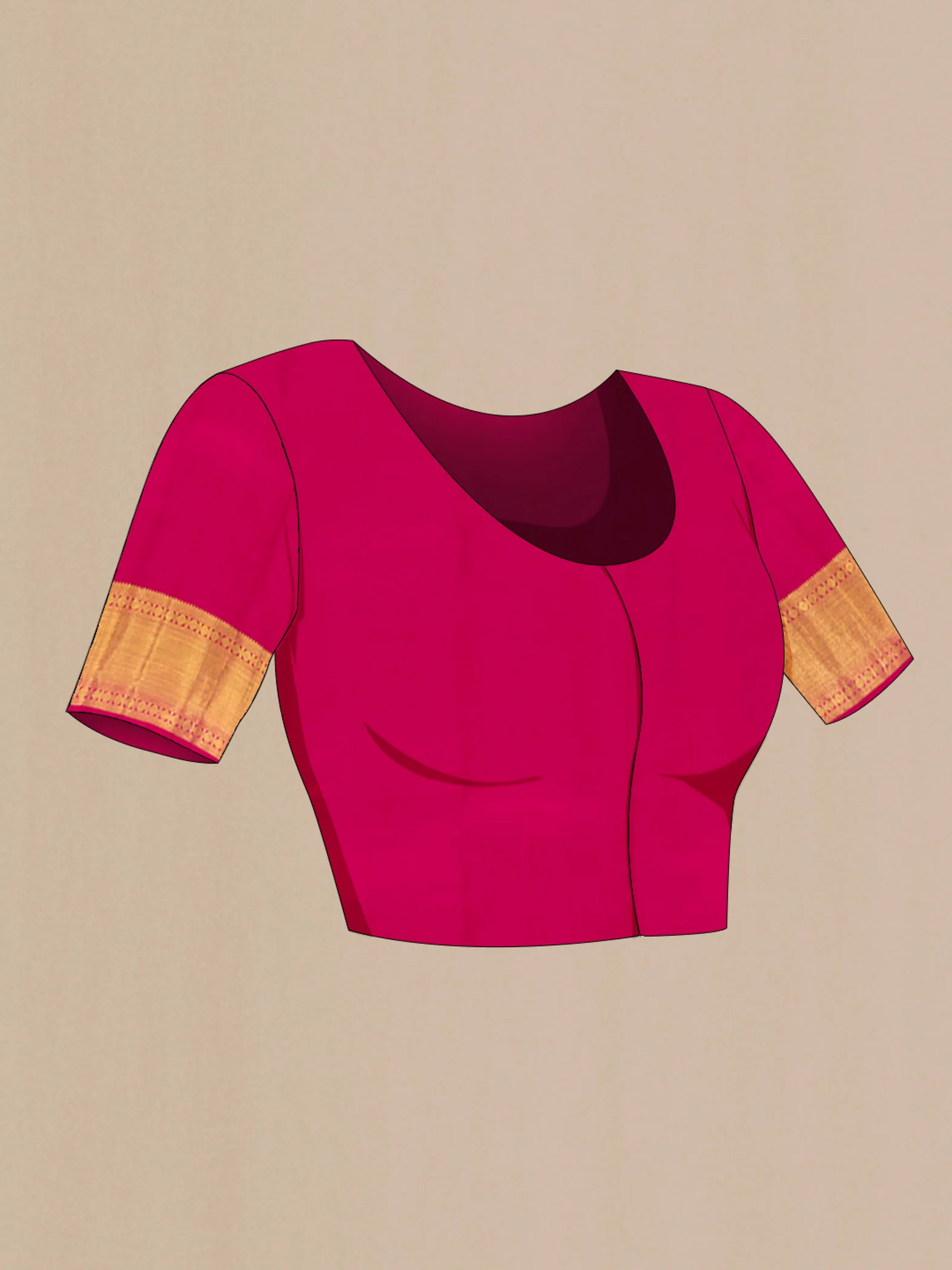 Magenta Kanchipuram Silk Saree - Image 4
