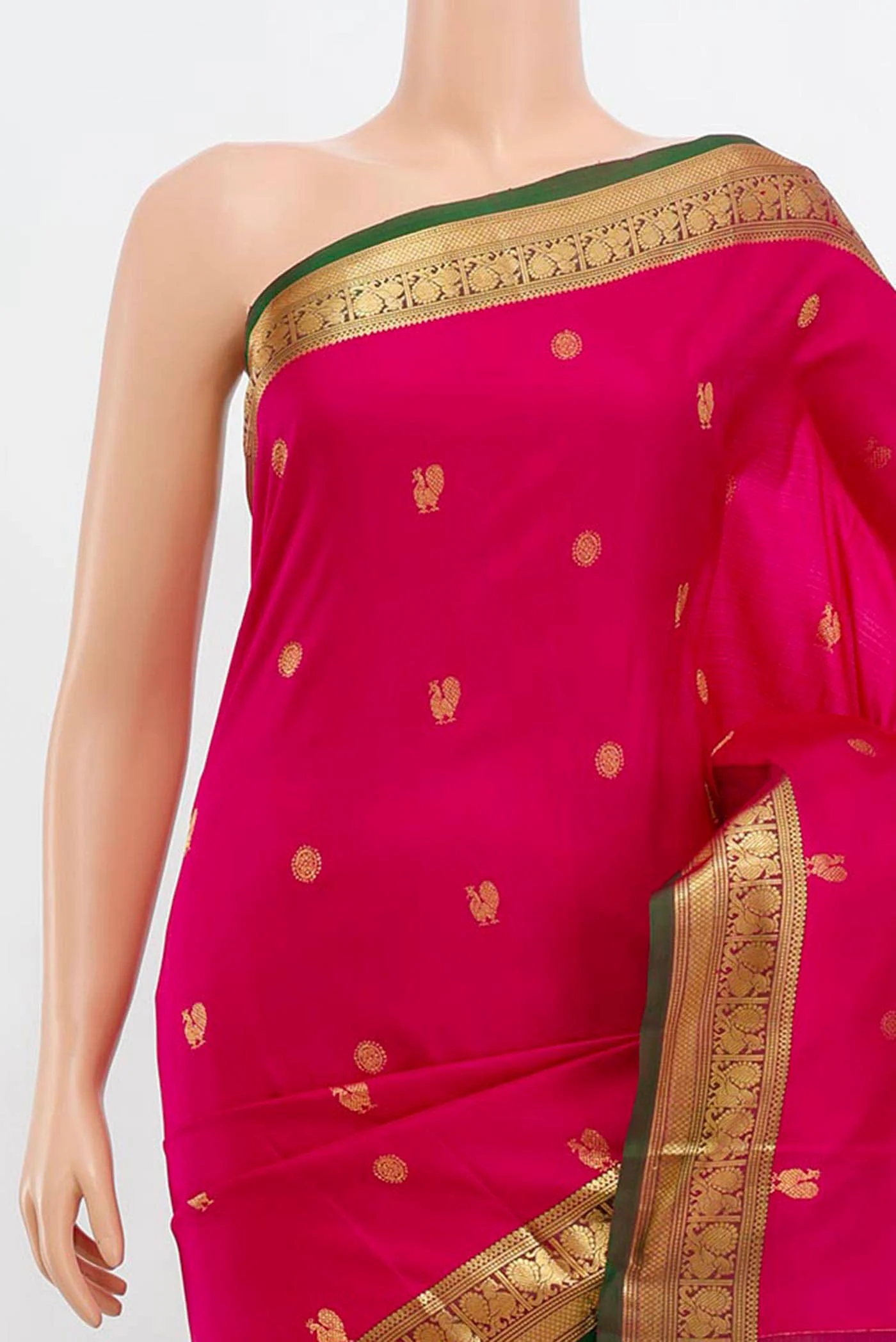Pink Kanchipuram Silk Saree - Image 2