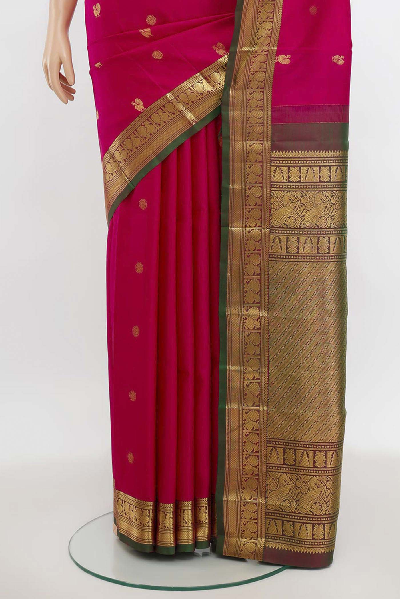 Pink Kanchipuram Silk Saree - Image 3