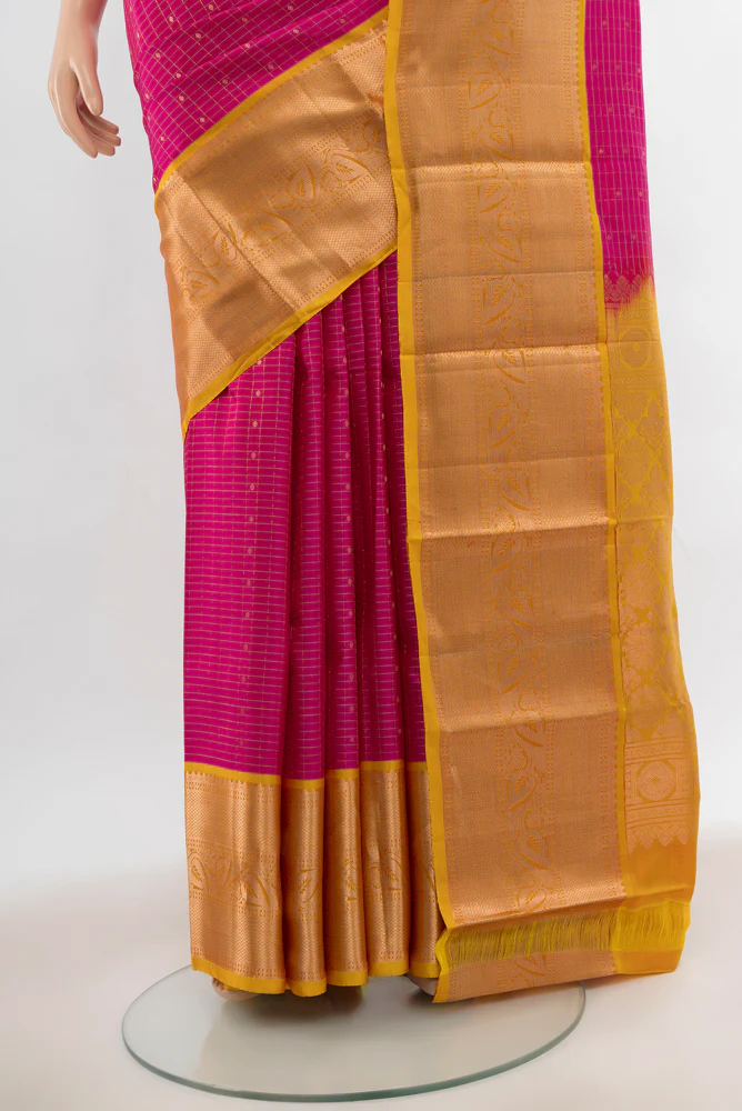 Pink Kanchipuram Silk Saree - Image 3