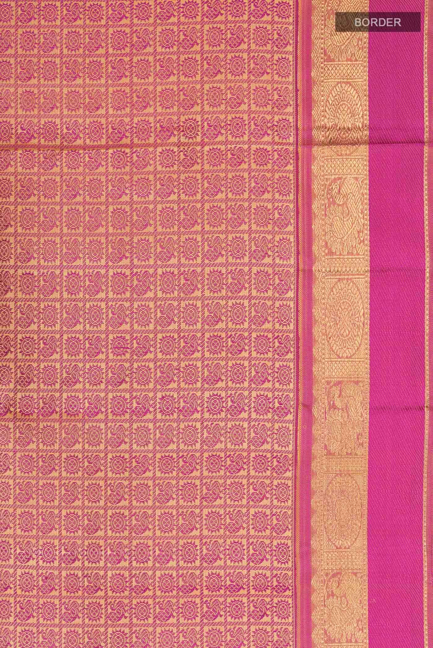 Magenta Kanchipuram Silk Saree - Image 6