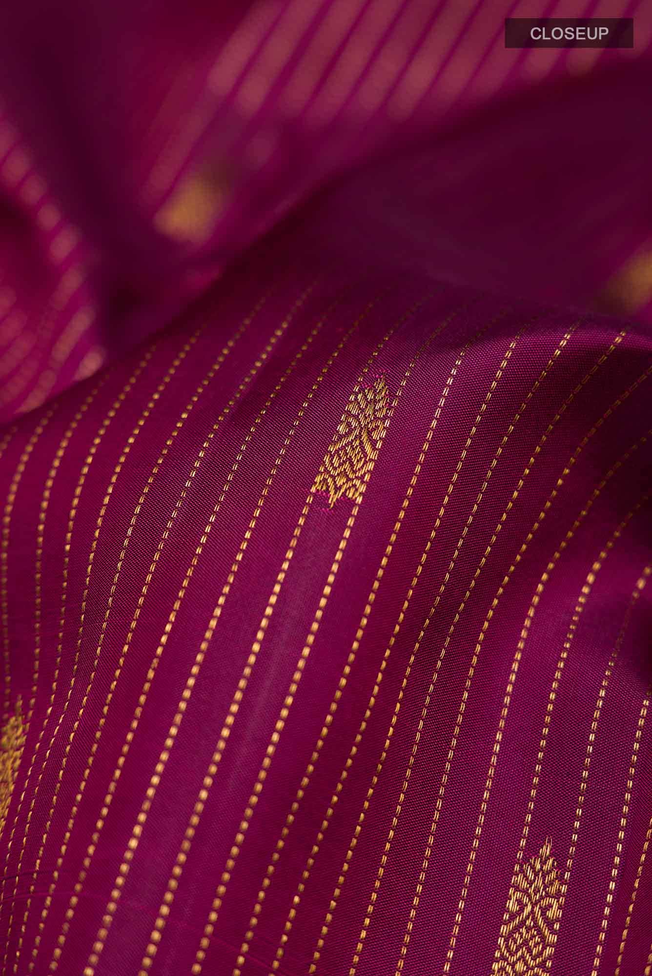 Magenta Kanchipuram Silk Saree - Image 3