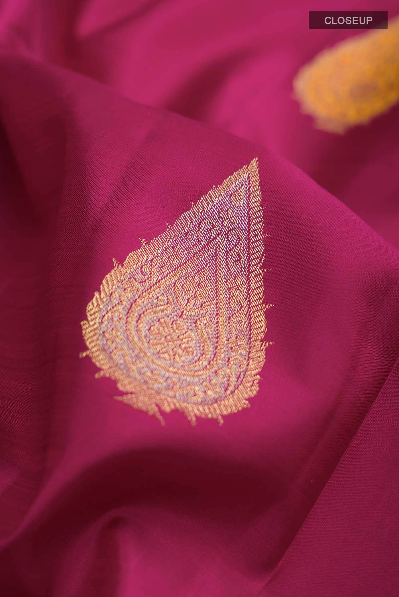 Magenta Kanjivaram Silk Saree - Image 3