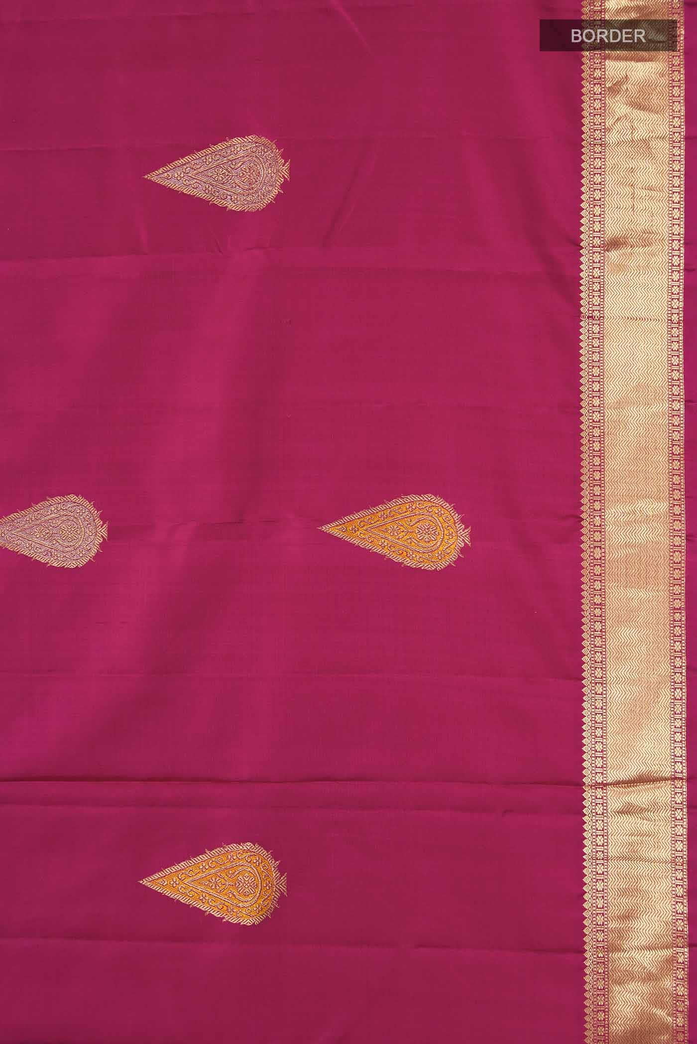 Magenta Kanjivaram Silk Saree - Image 5