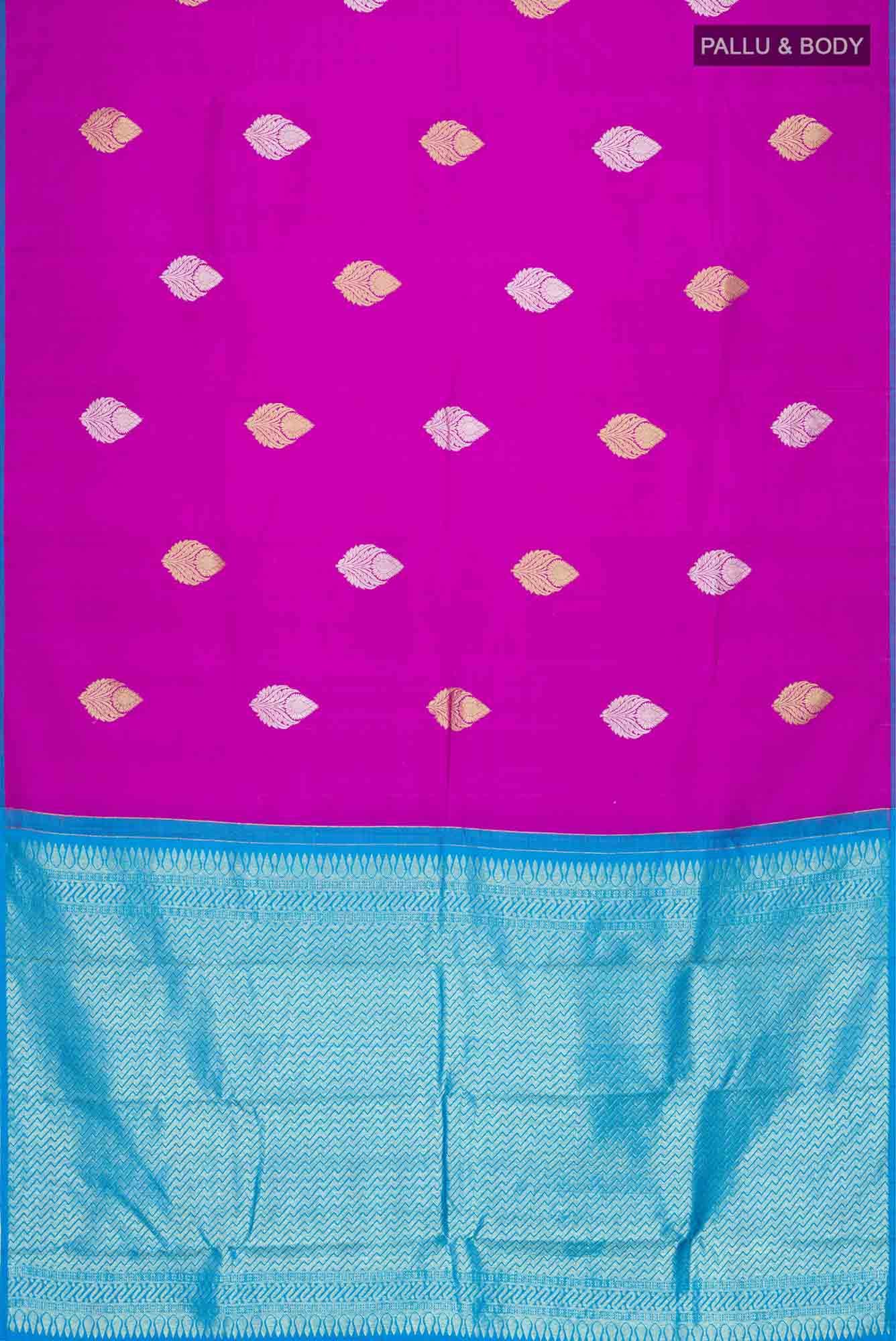 Magenta Kanjivaram Silk Saree - Image 4