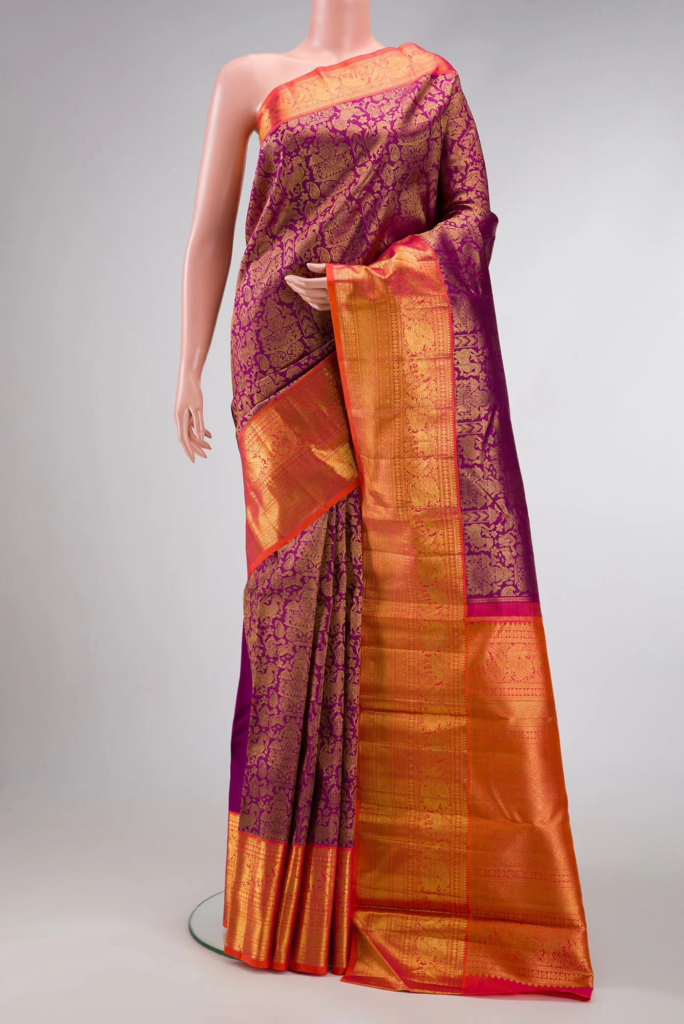 Magenta Kanchipuram Silk Saree