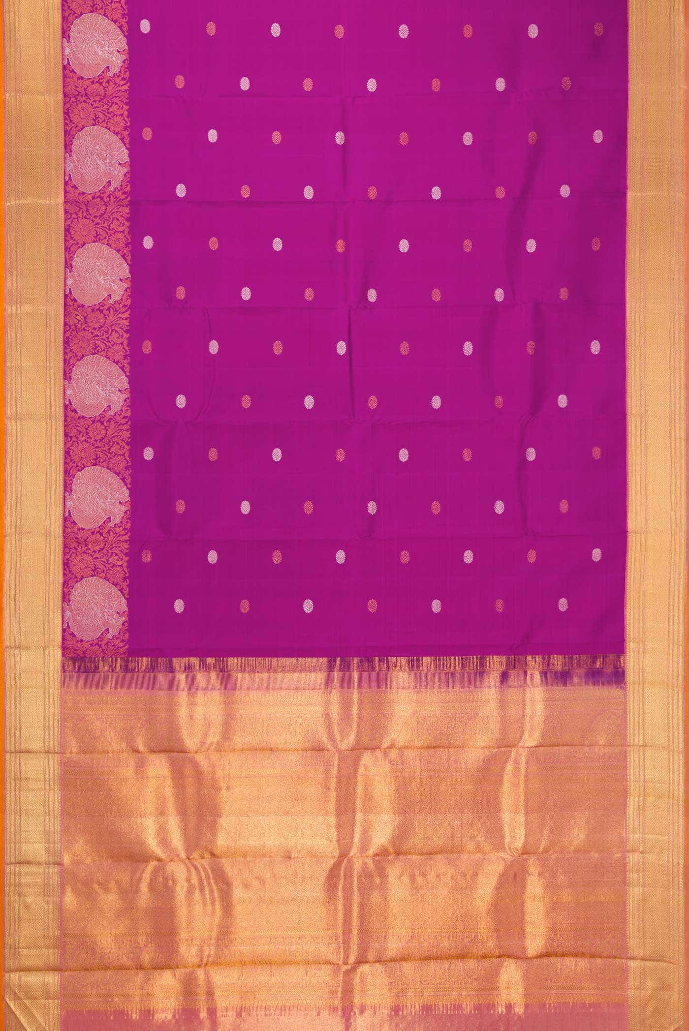 Magenta Kanchipuram Silk Saree - Image 4
