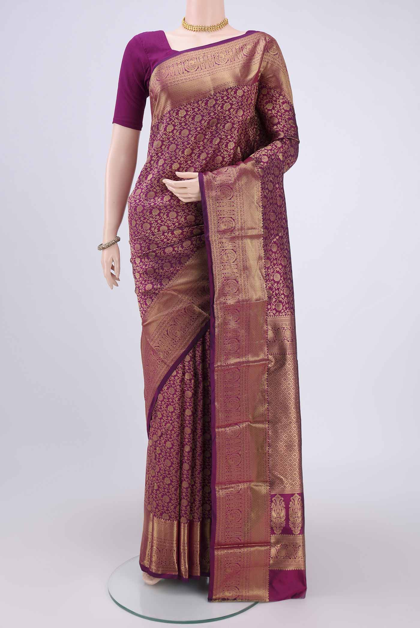 Magenta Bangalore Silk Saree