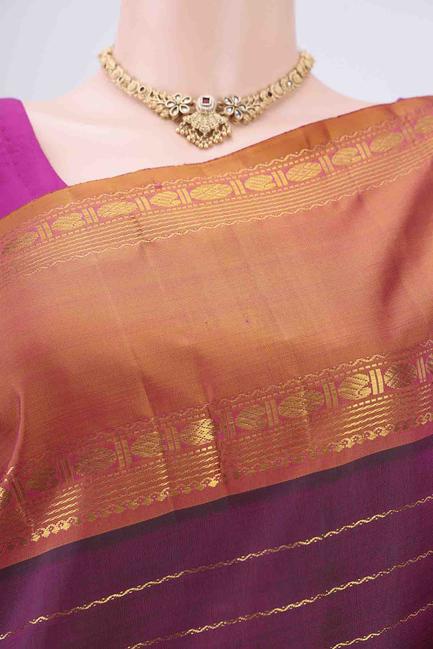 Magenta Kanjivaram Silk Saree - Image 2